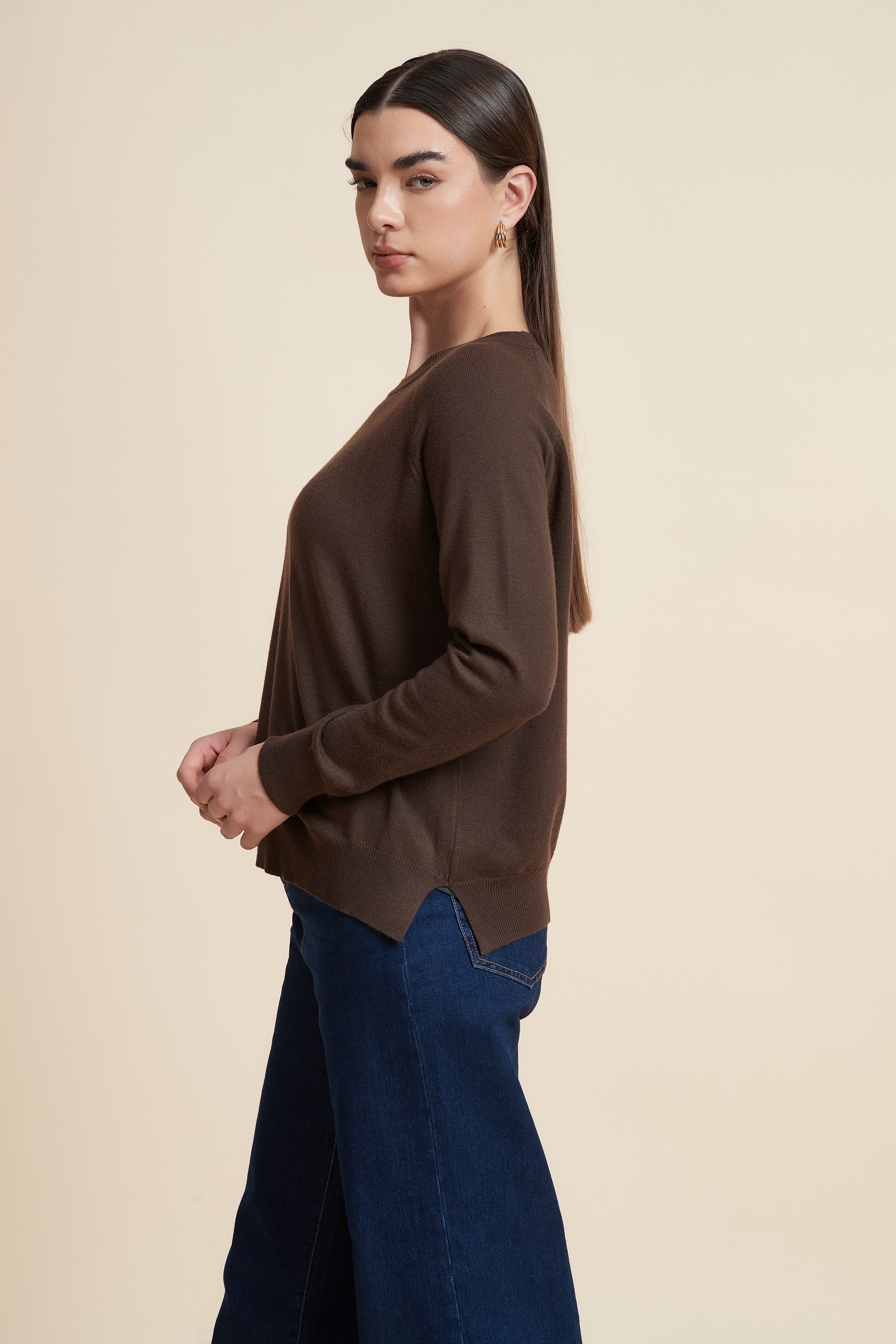 Solid Color Long Sleeve Sweater