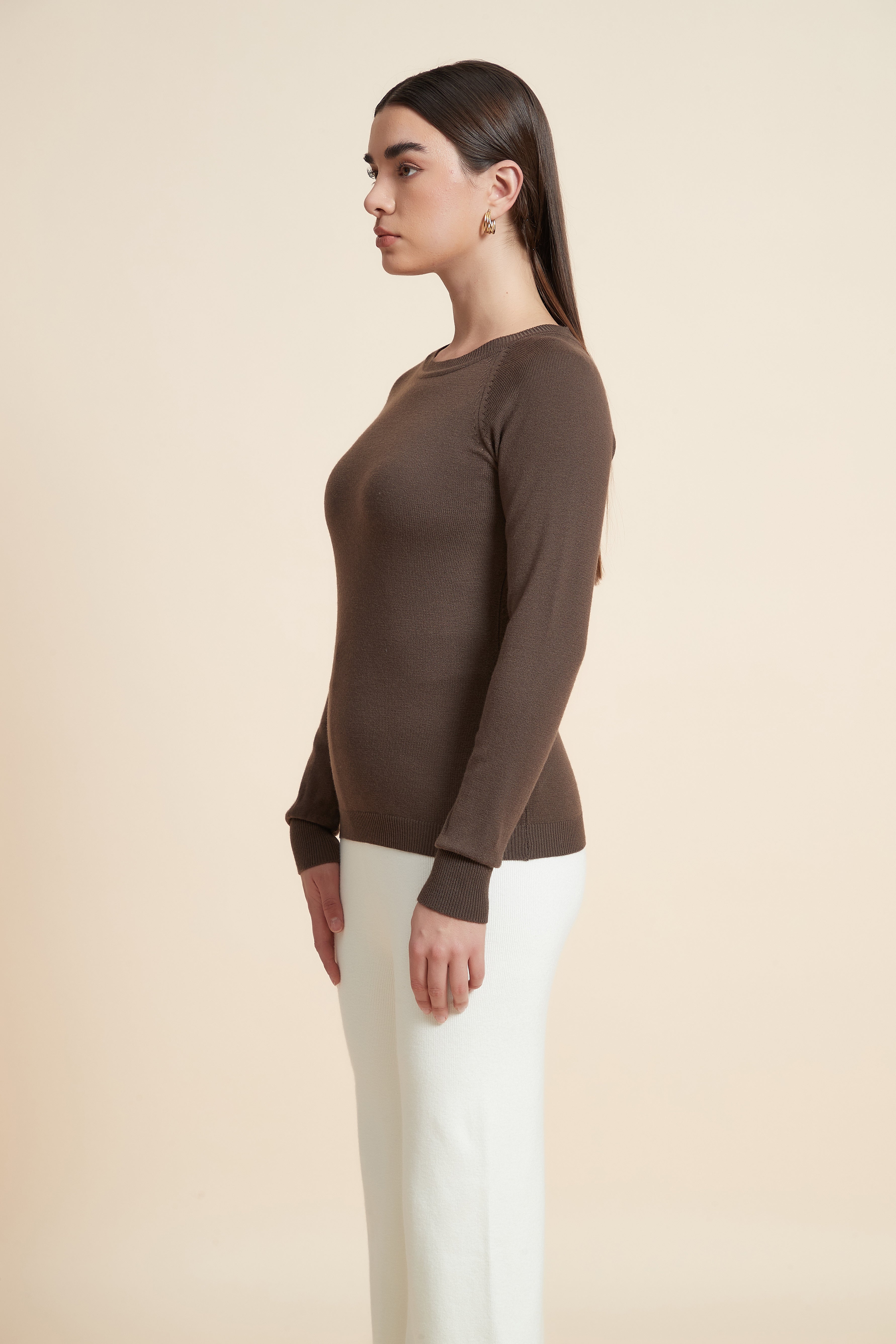 Solid Long Sleeve Blouse