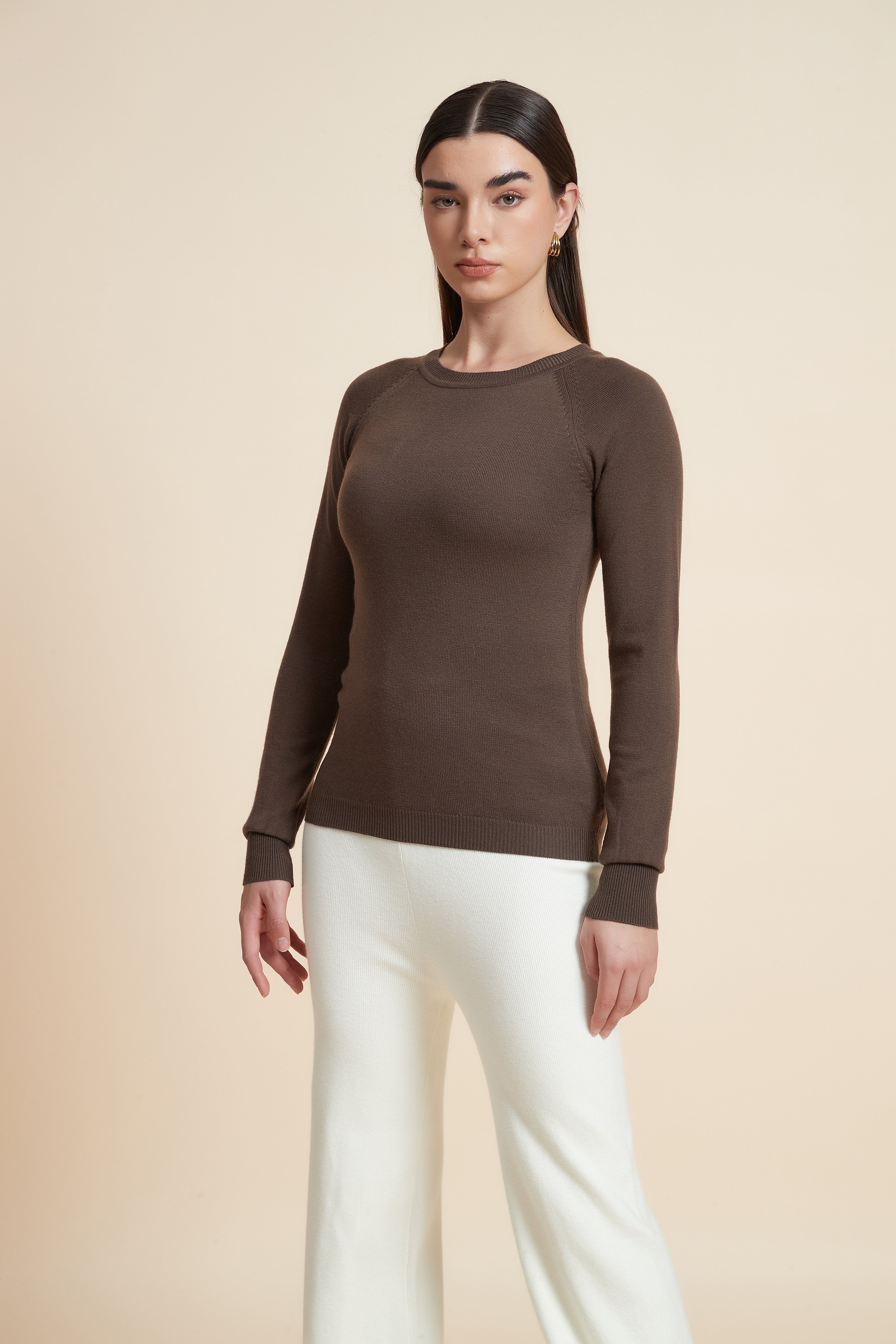 Solid Long Sleeve Blouse