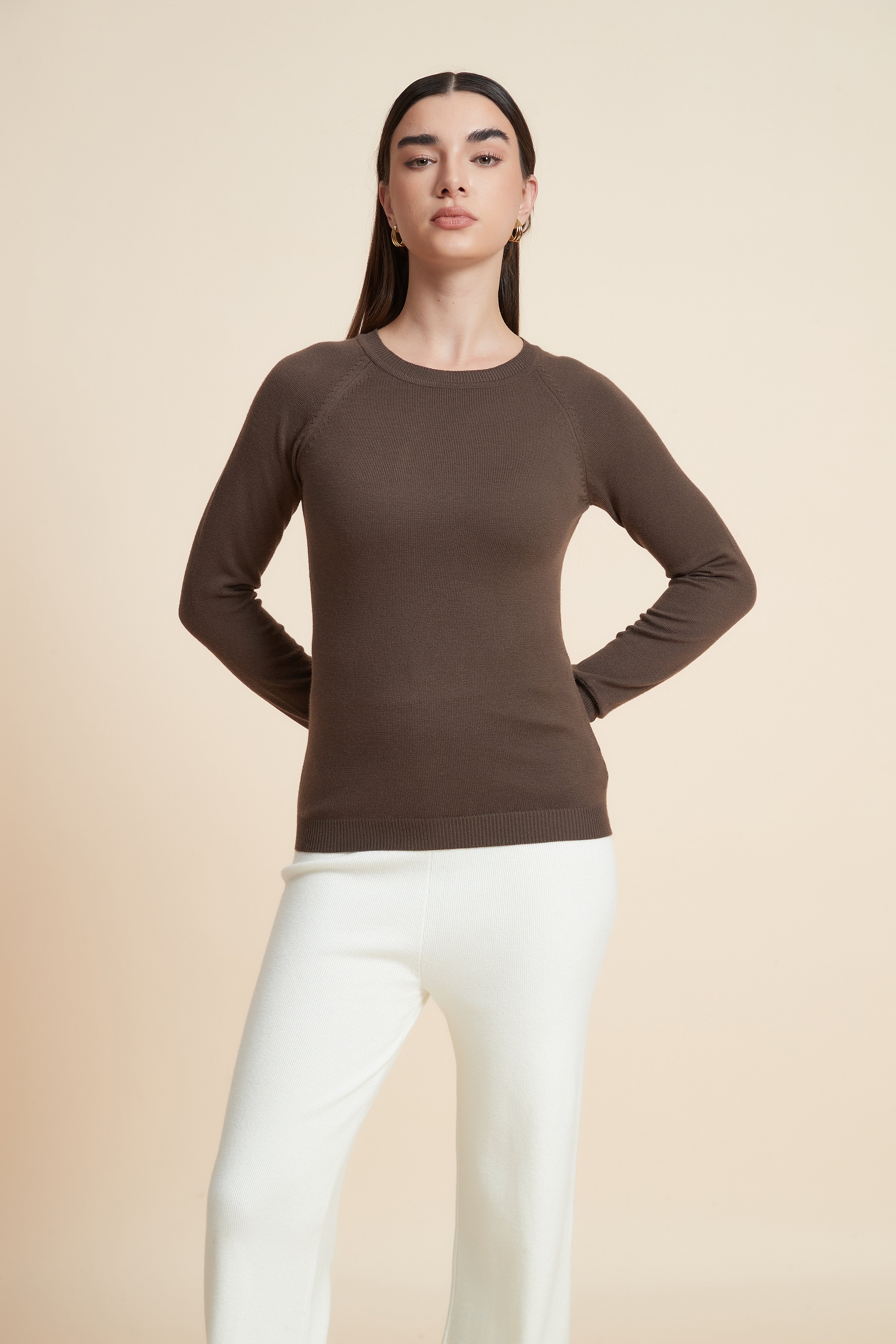 Solid Long Sleeve Blouse