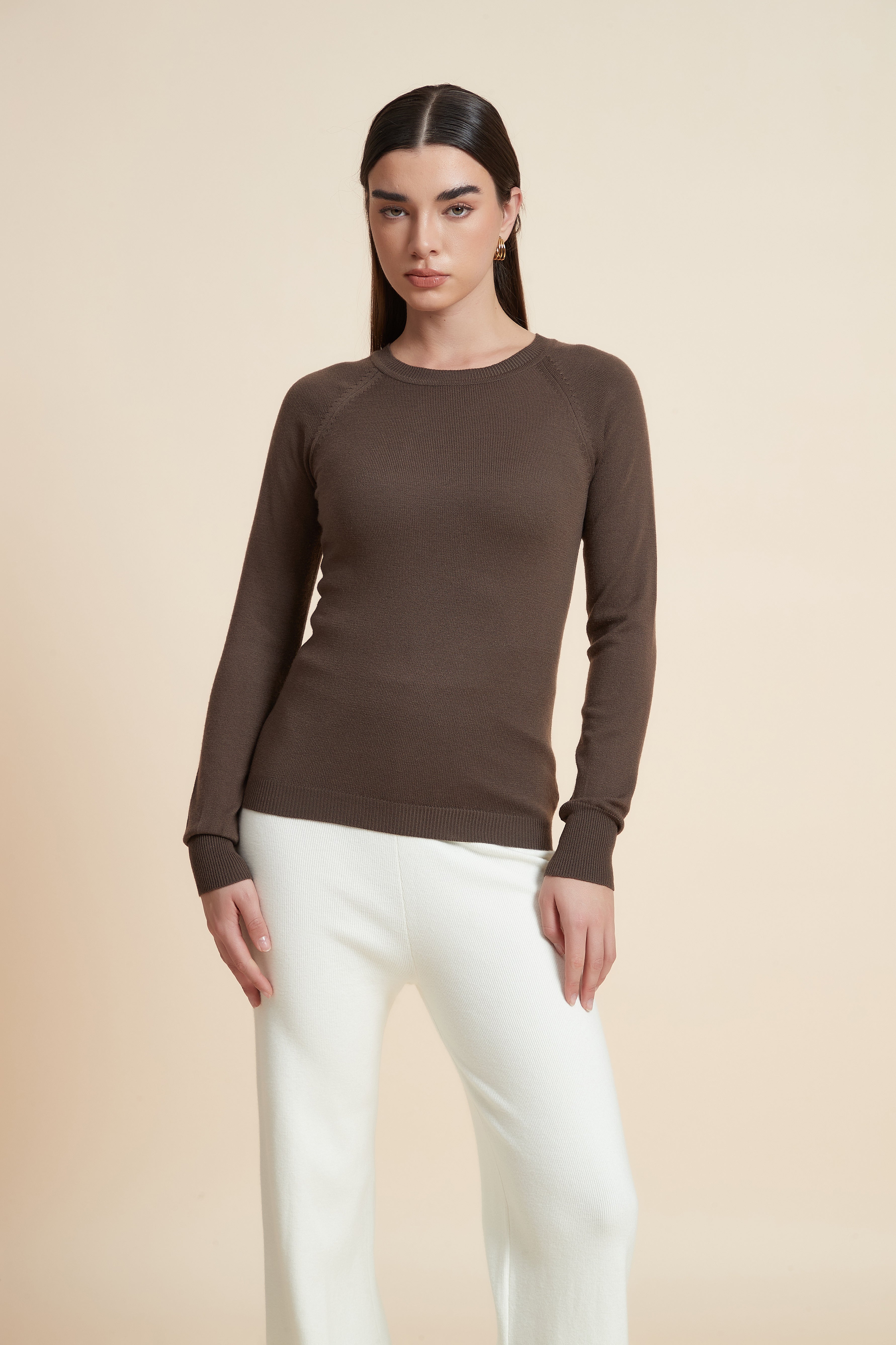 Solid Long Sleeve Blouse