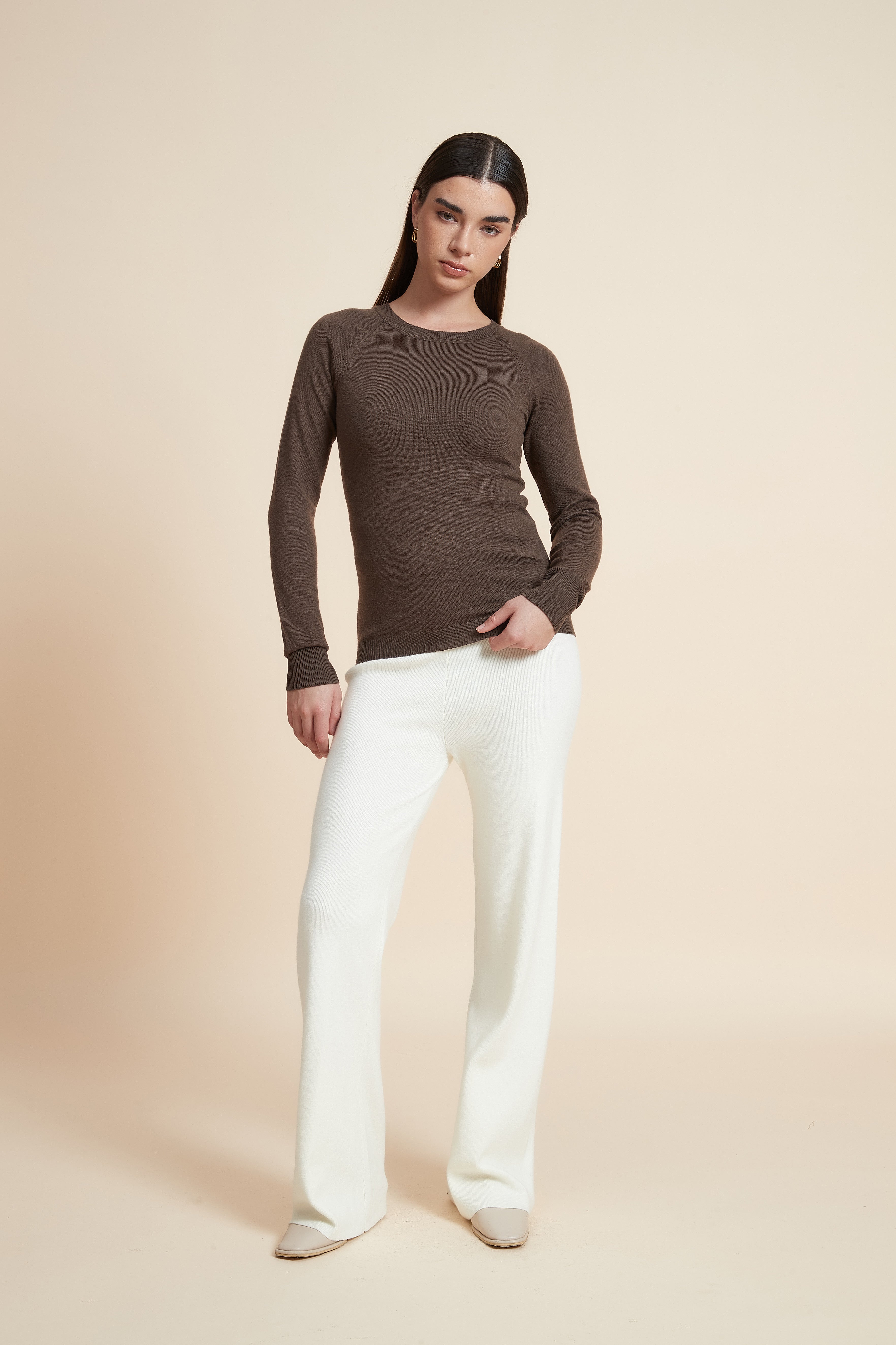 Solid Long Sleeve Blouse