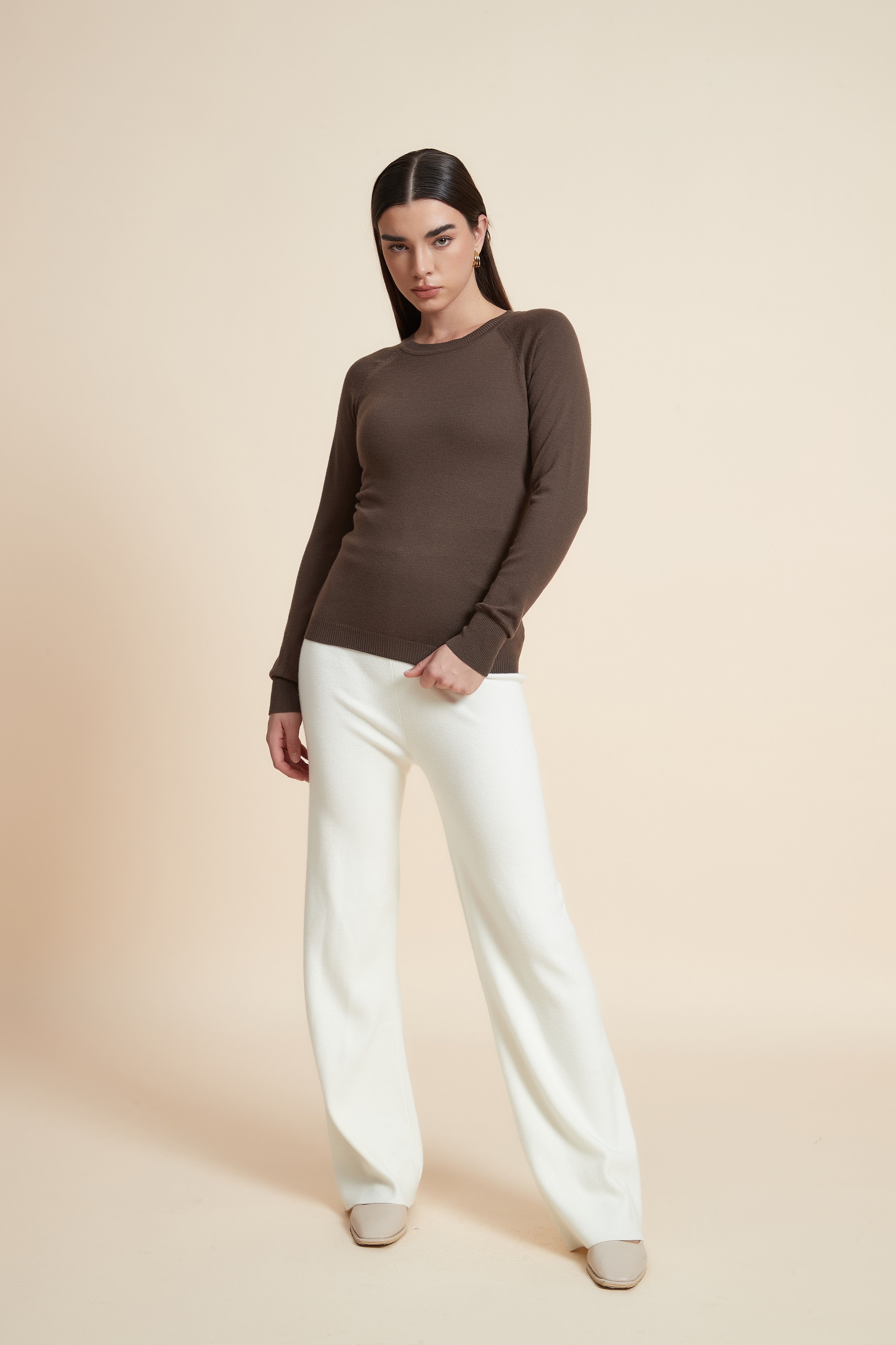 Solid Long Sleeve Blouse