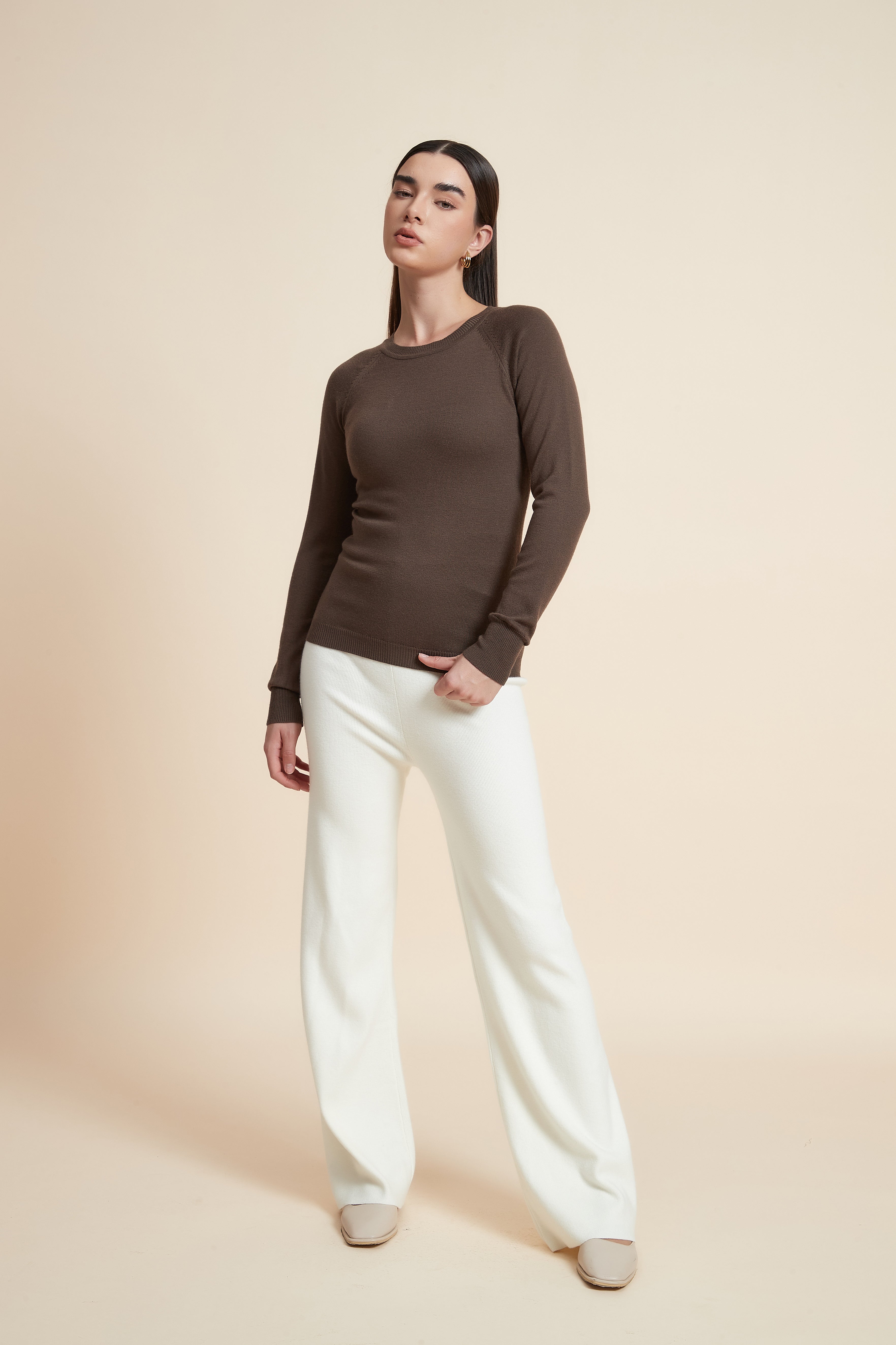 Solid Long Sleeve Blouse