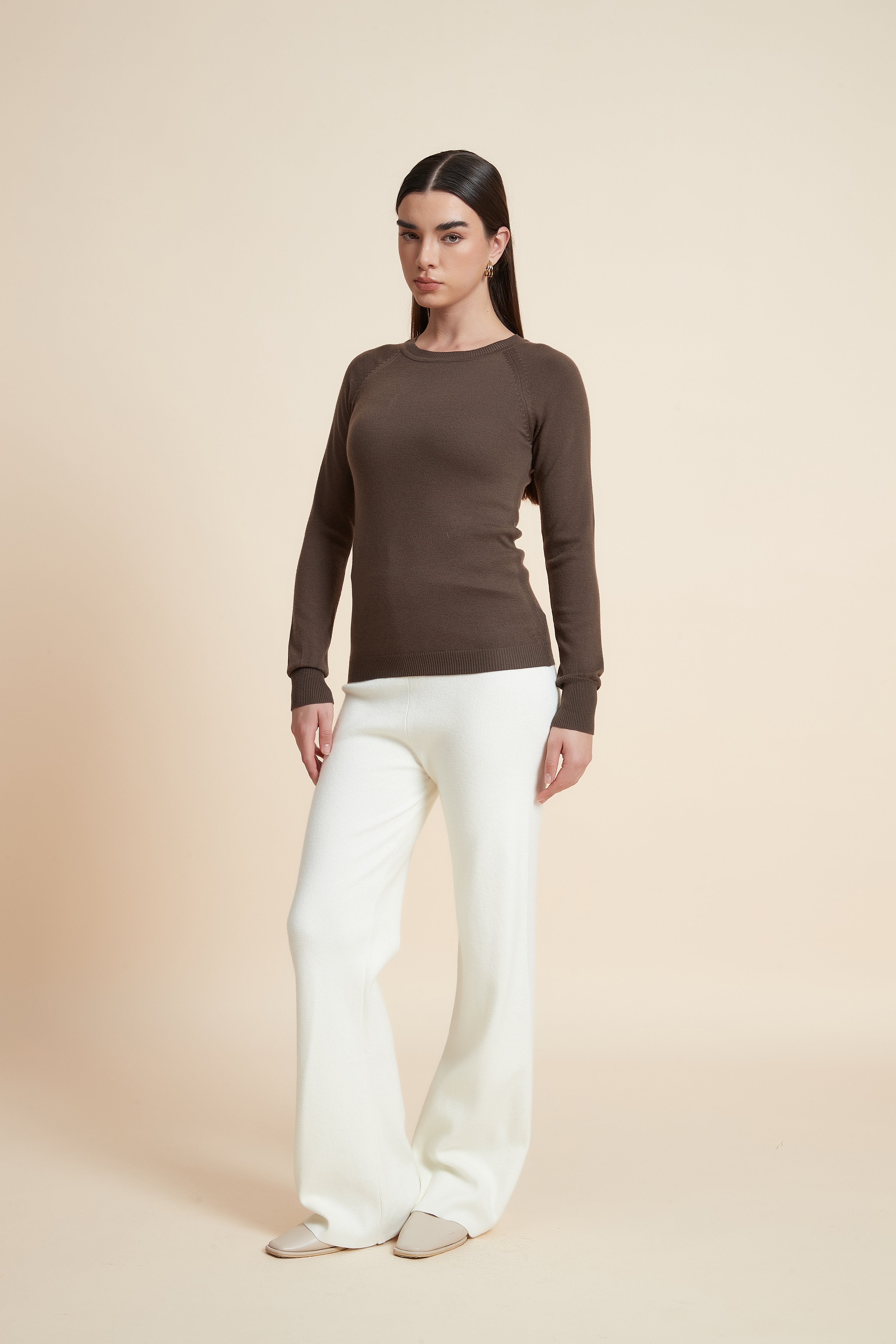 Solid Long Sleeve Blouse