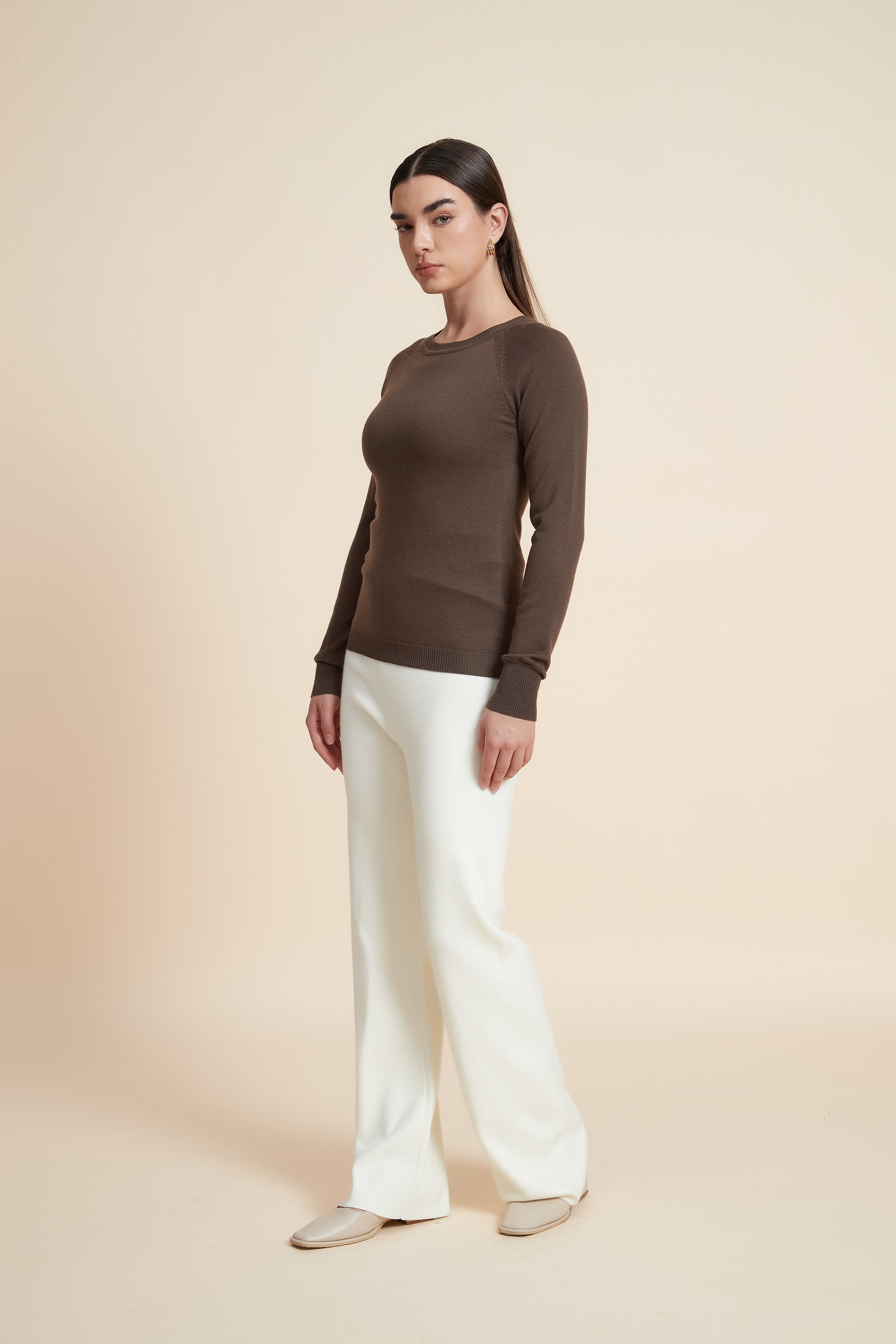 Solid Long Sleeve Blouse