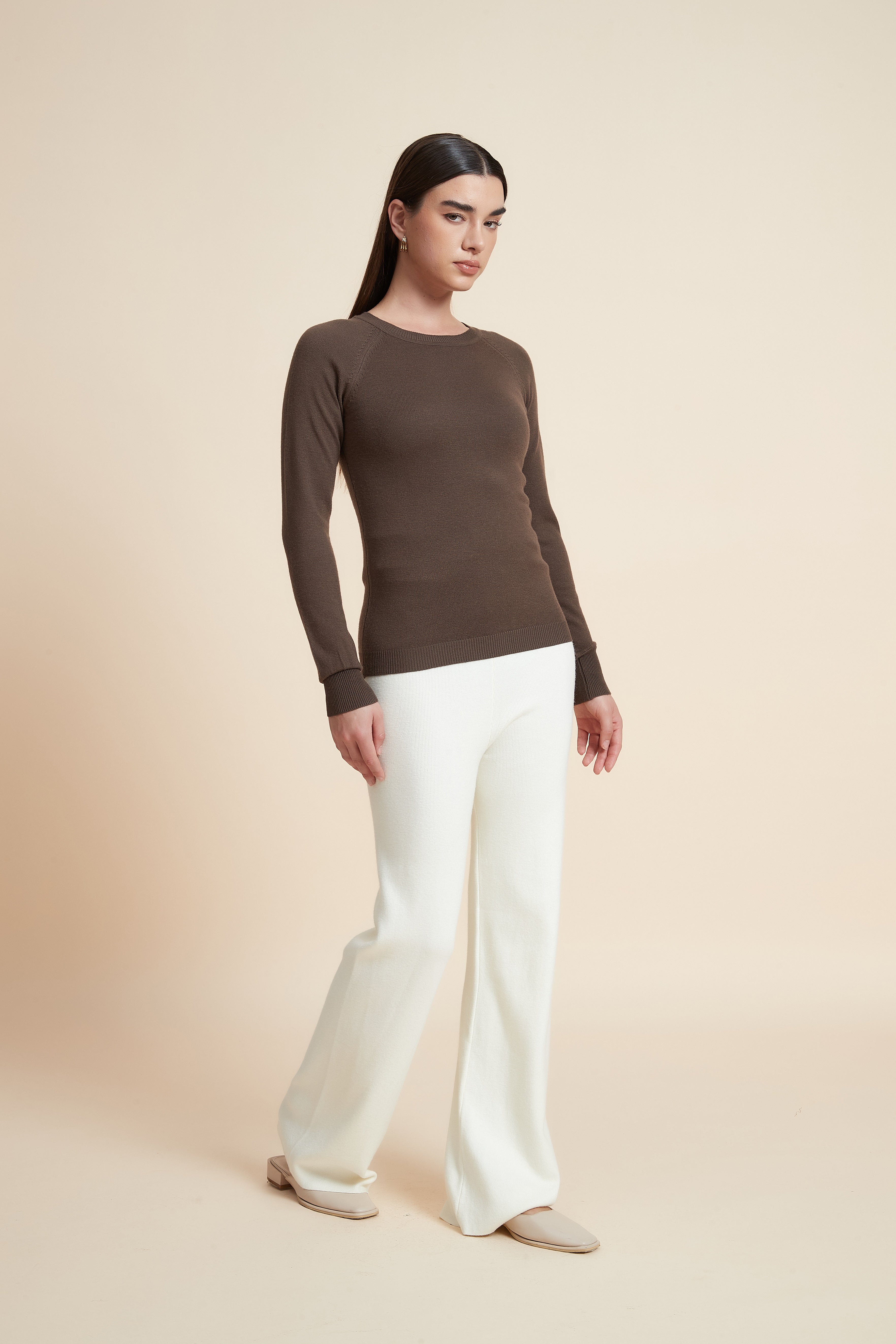 Solid Long Sleeve Blouse