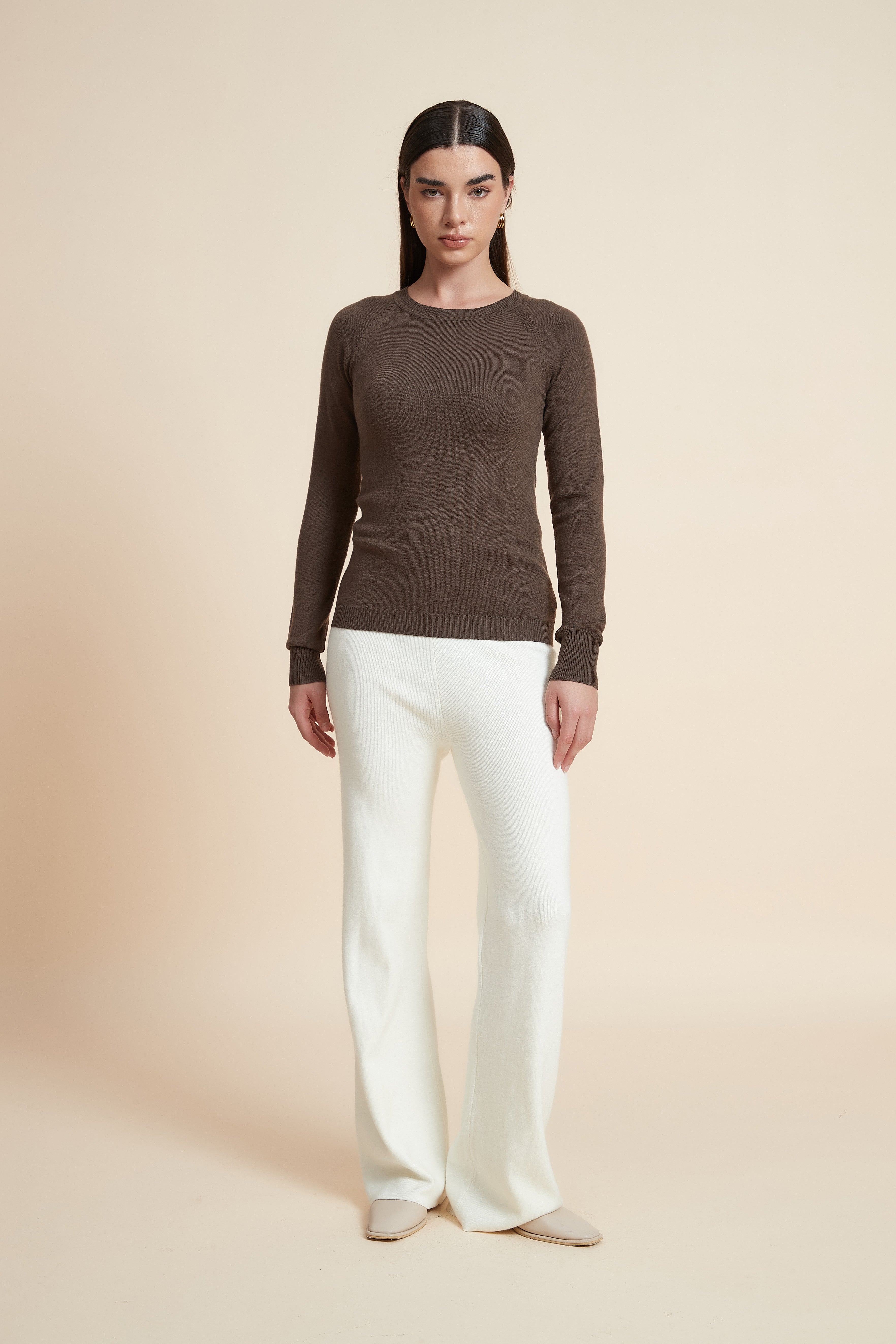 Solid Long Sleeve Blouse