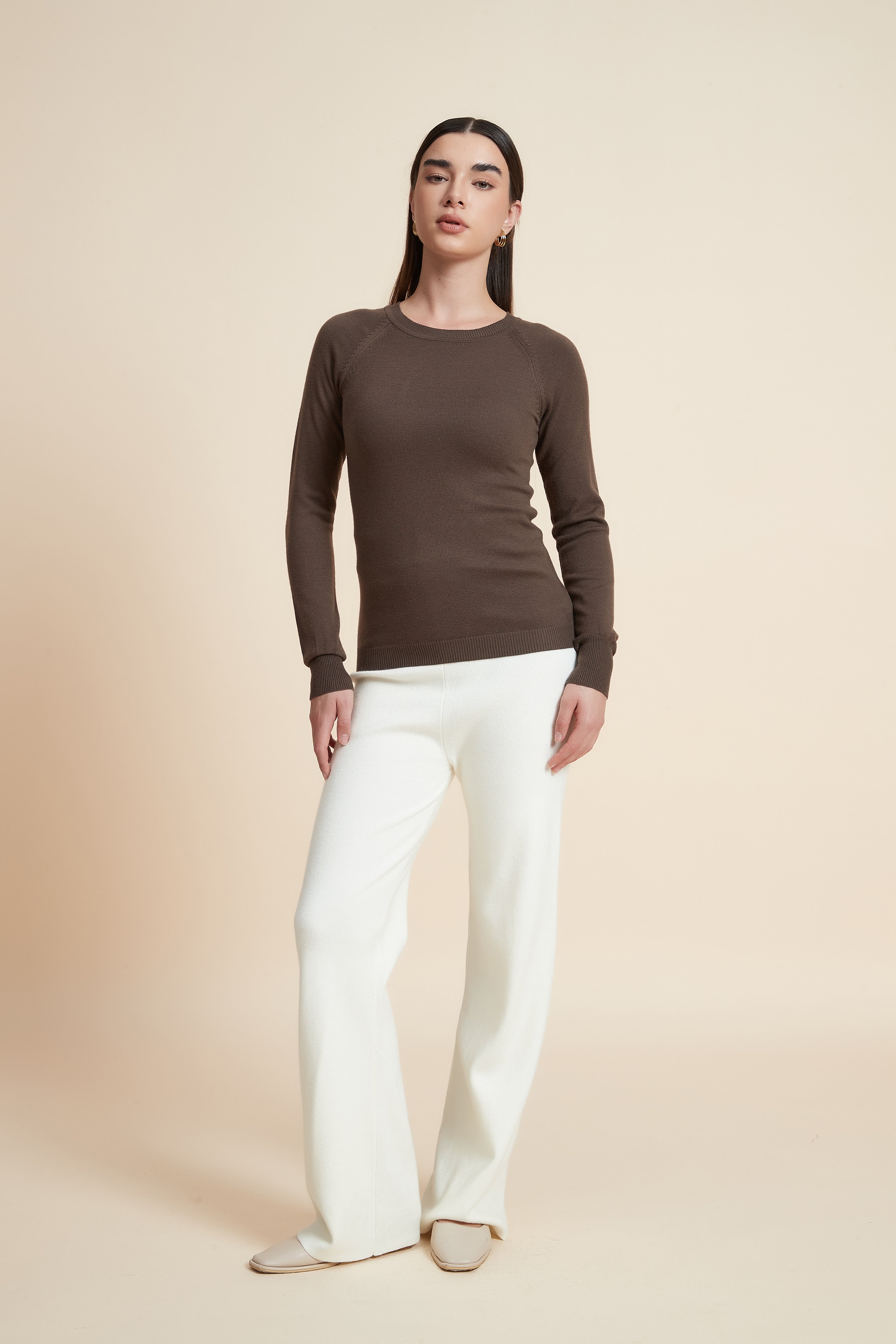 Solid Long Sleeve Blouse