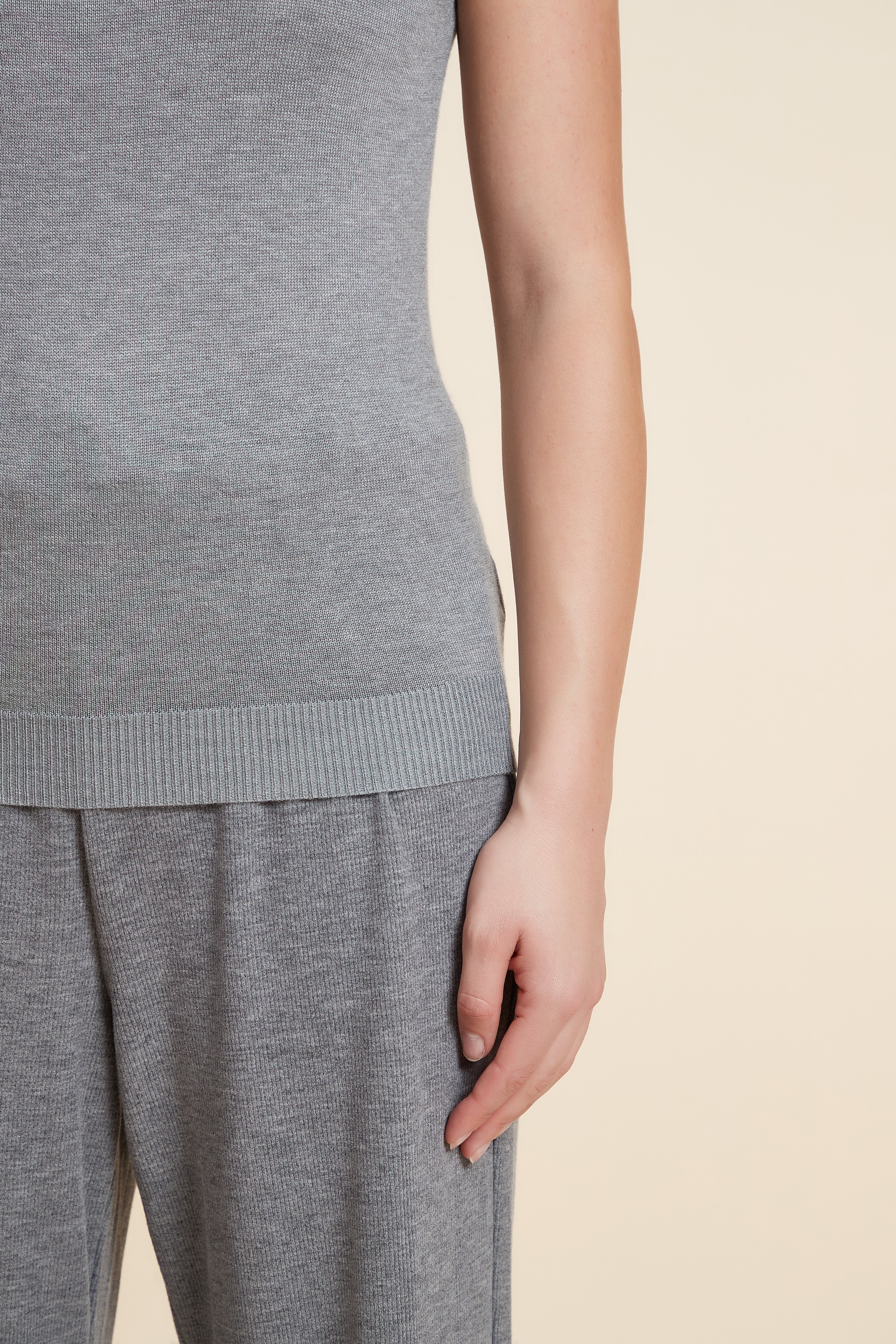 Solid Color High Neck Short Sleeve Blouse