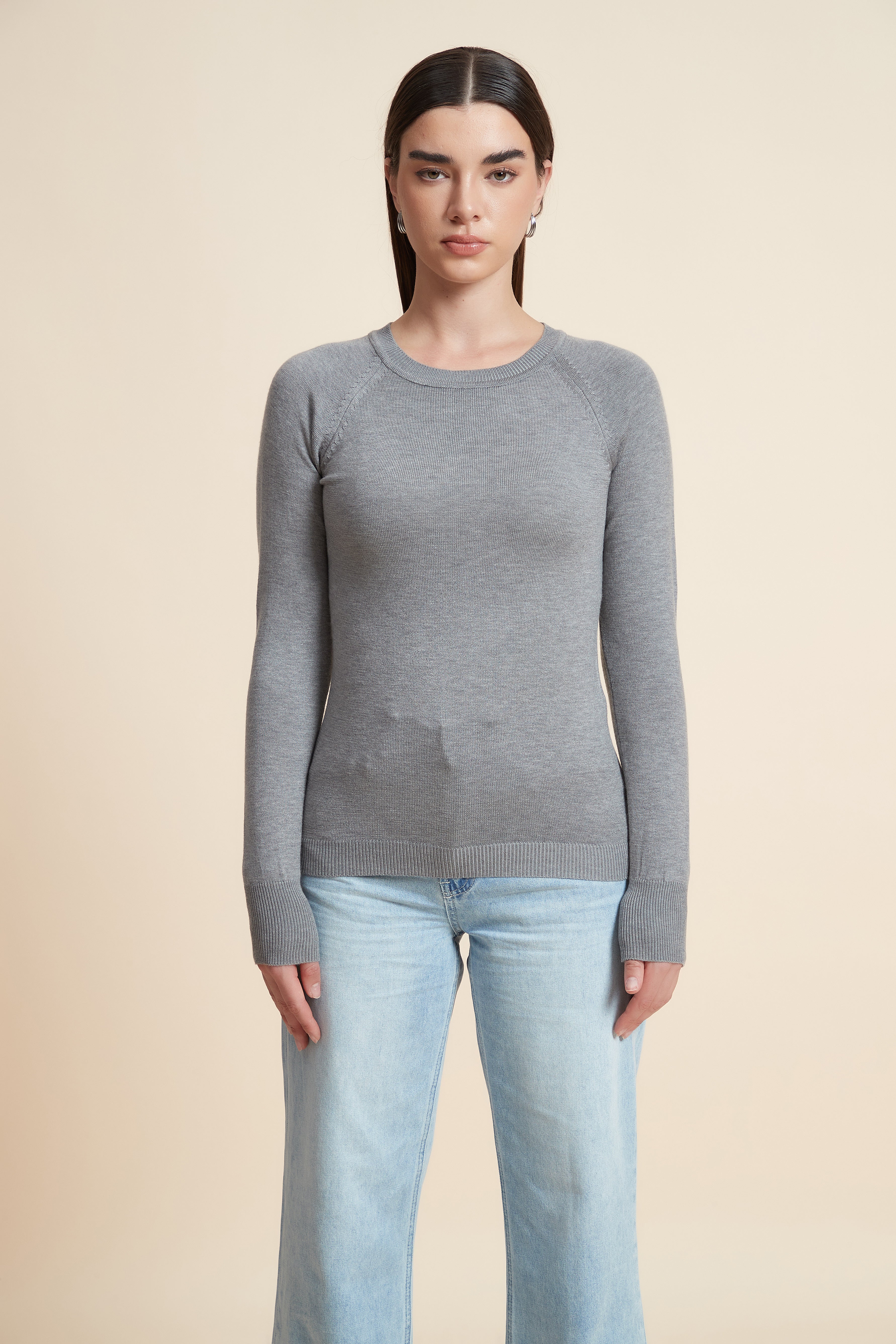 Solid Long Sleeve Blouse