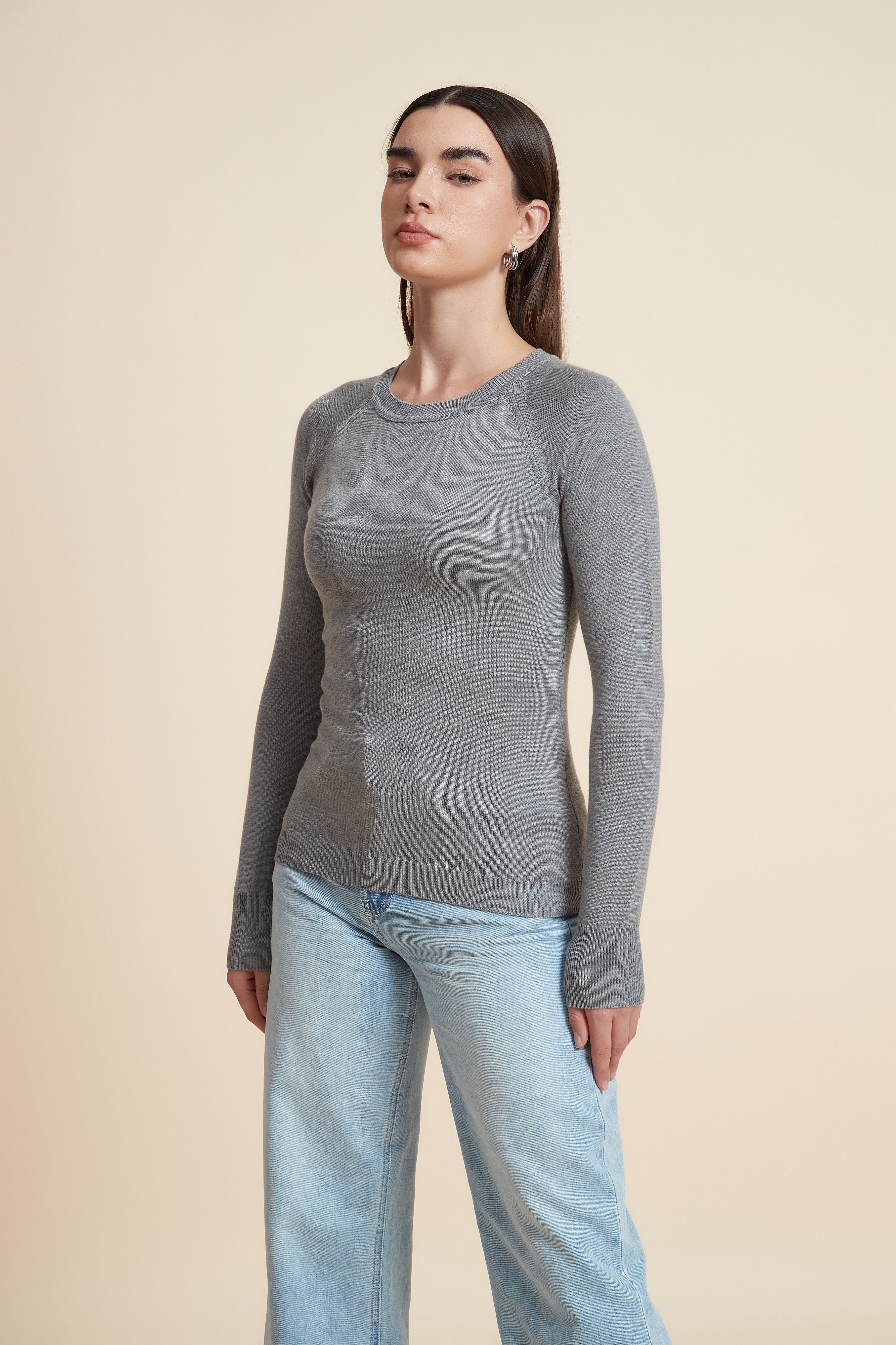 Solid Long Sleeve Blouse