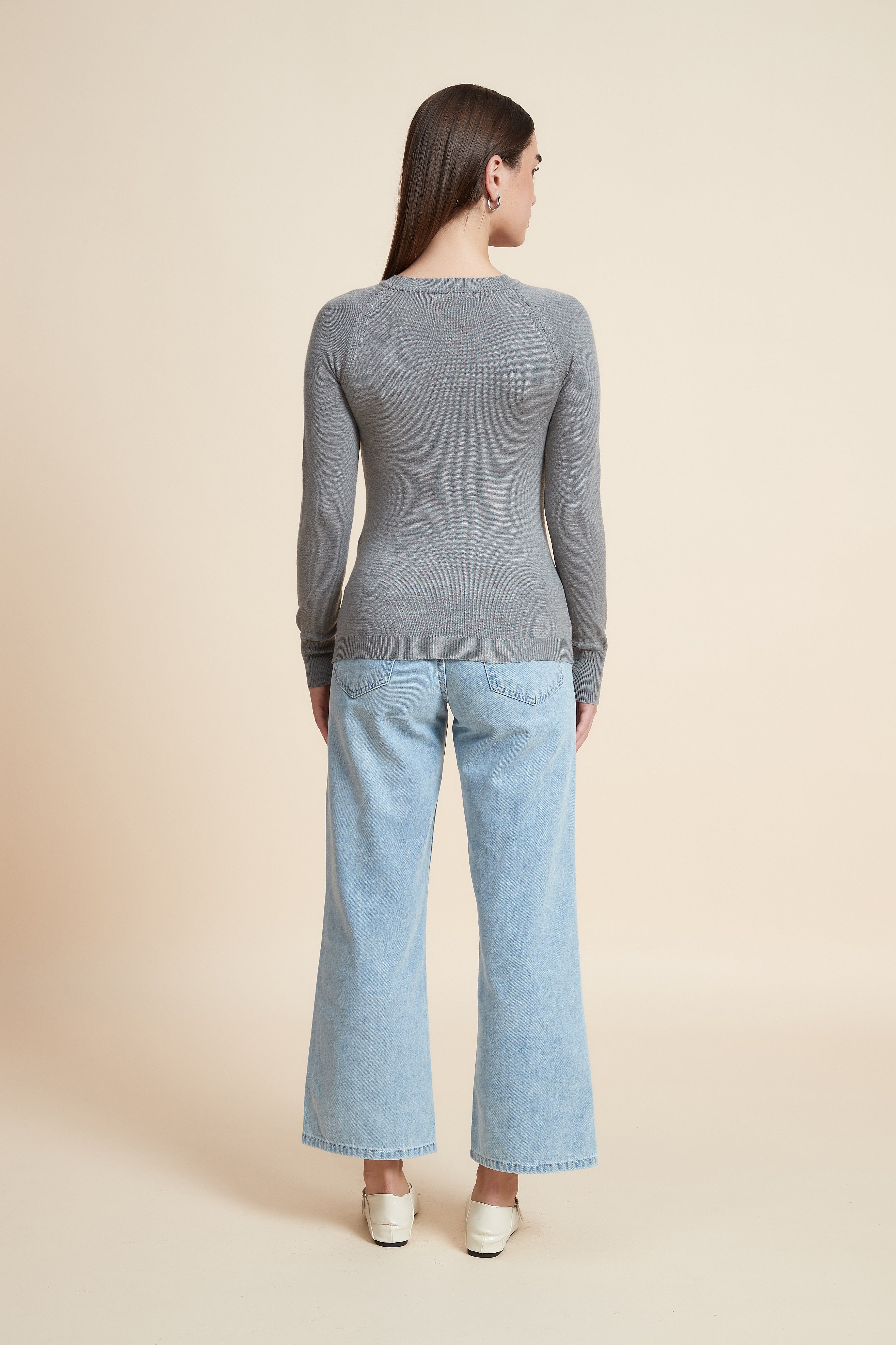 Solid Long Sleeve Blouse