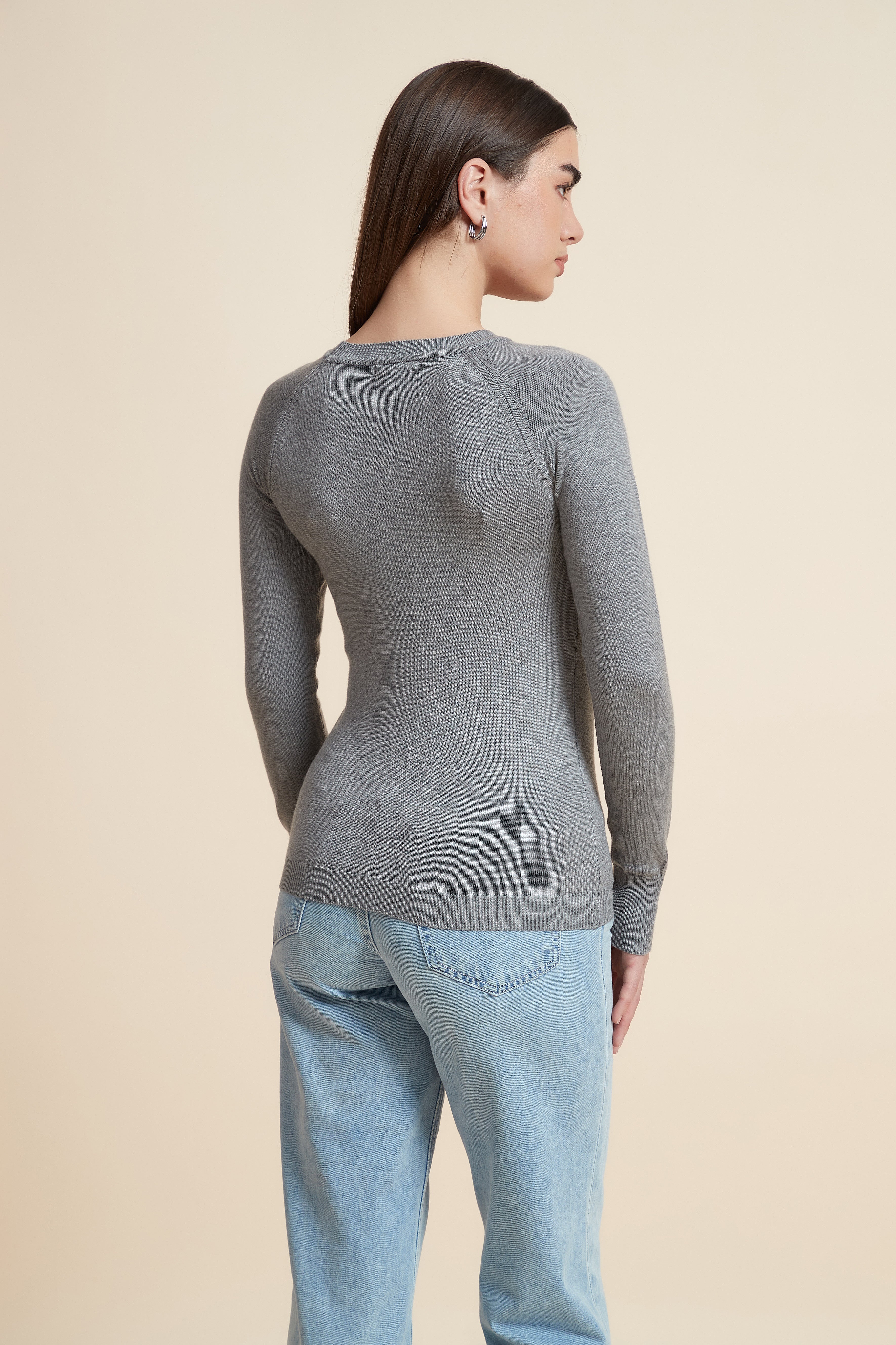 Solid Long Sleeve Blouse