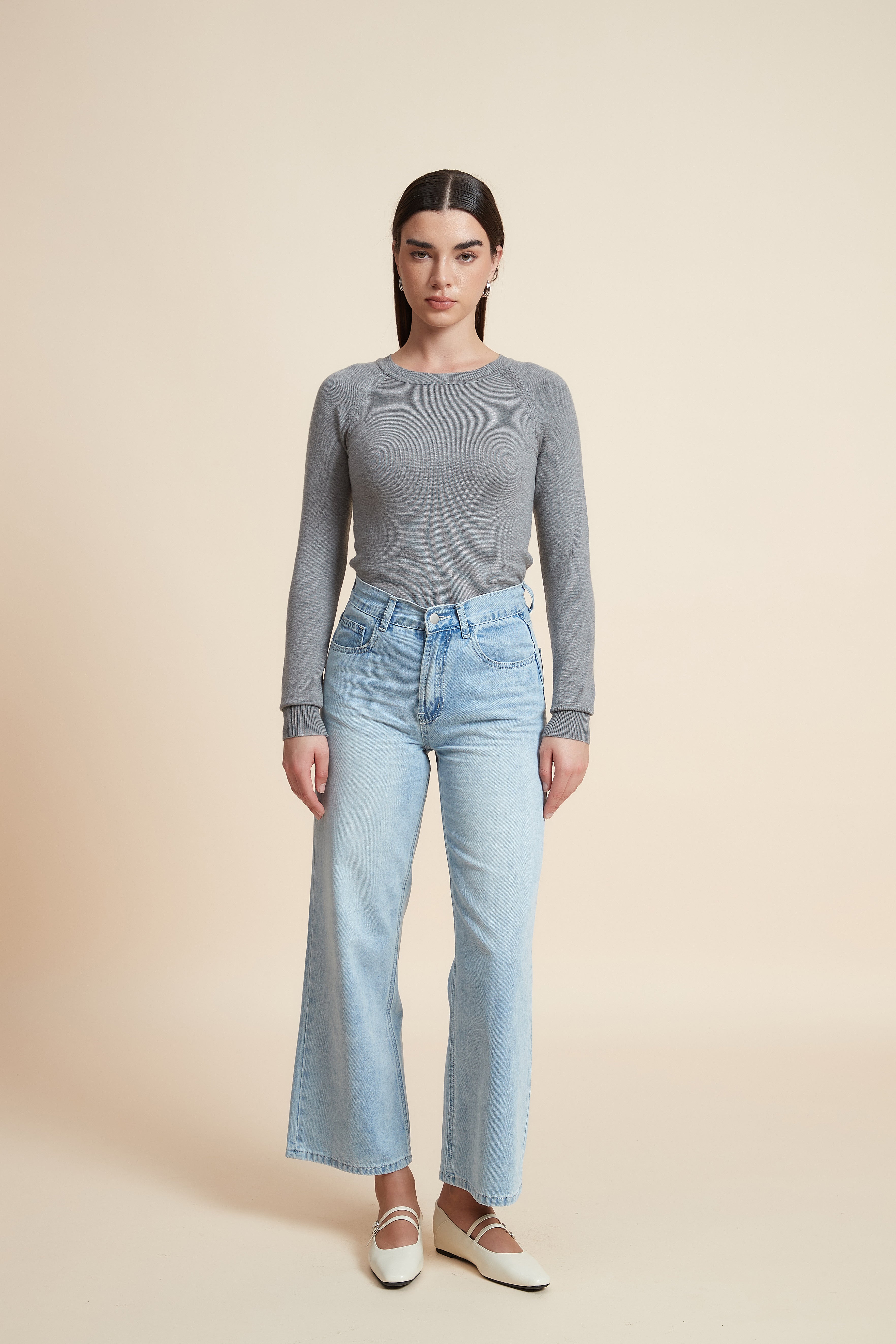 Solid Long Sleeve Blouse