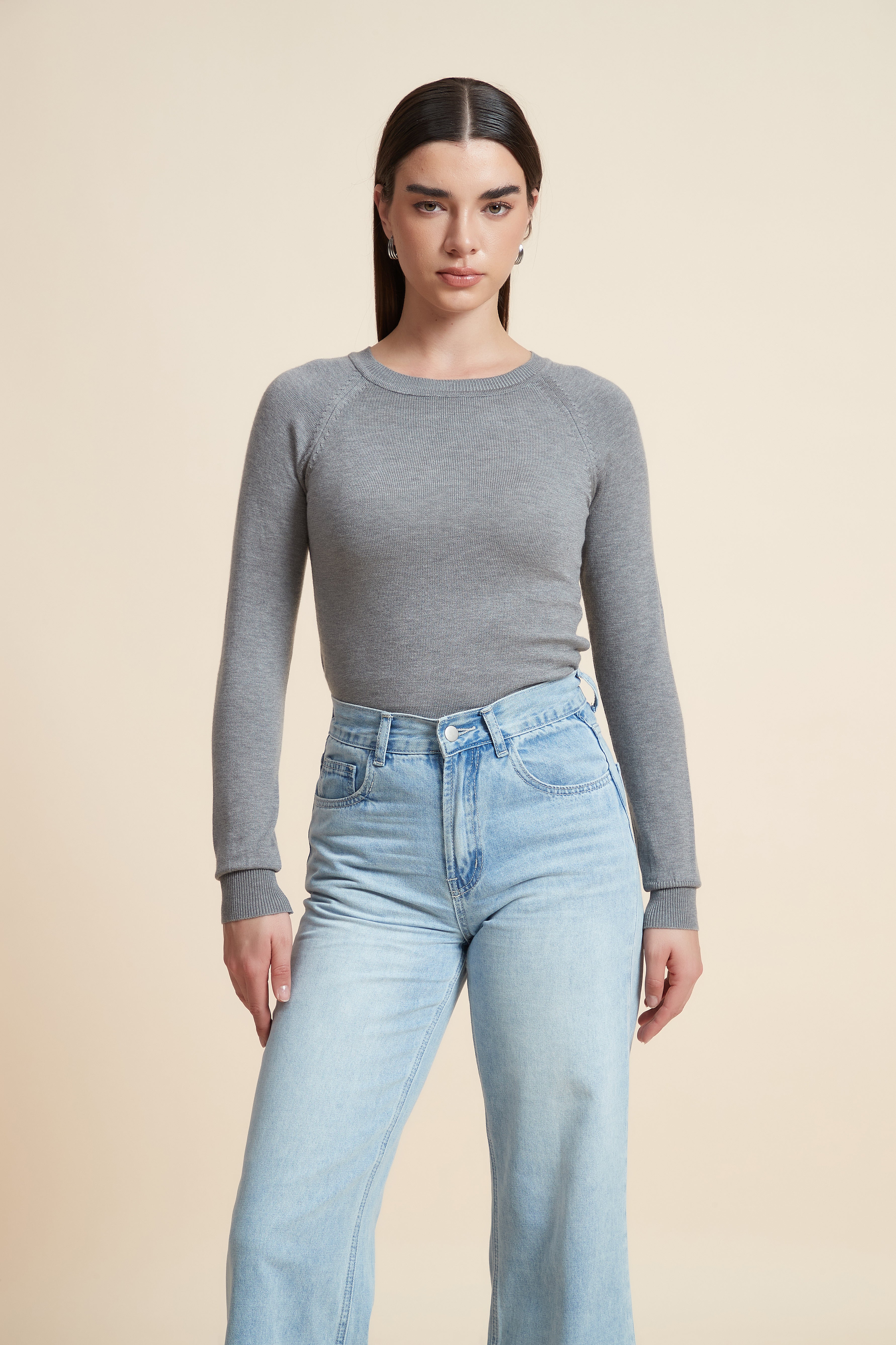 Solid Long Sleeve Blouse