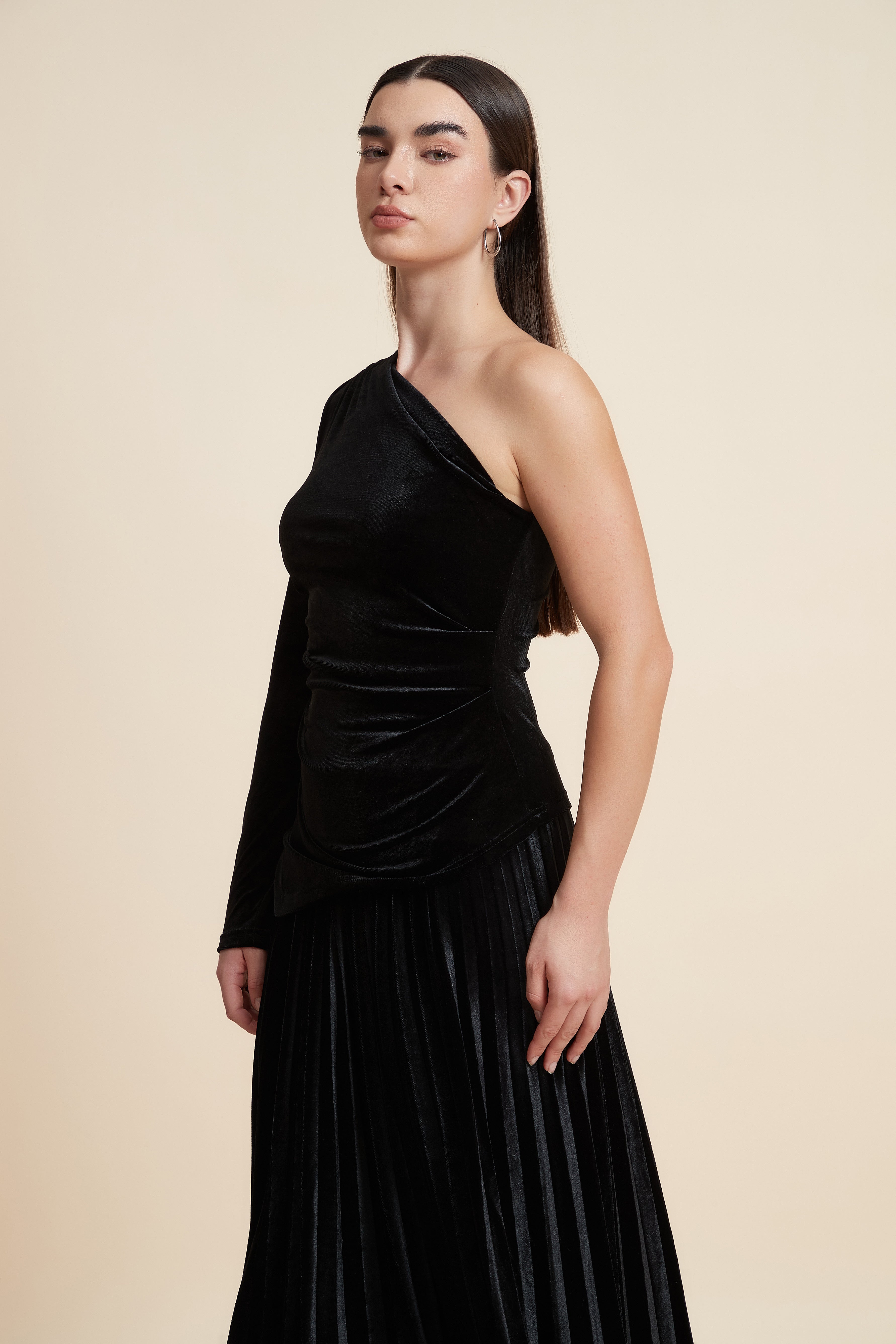 Solid Waist-Length One-Piece Top