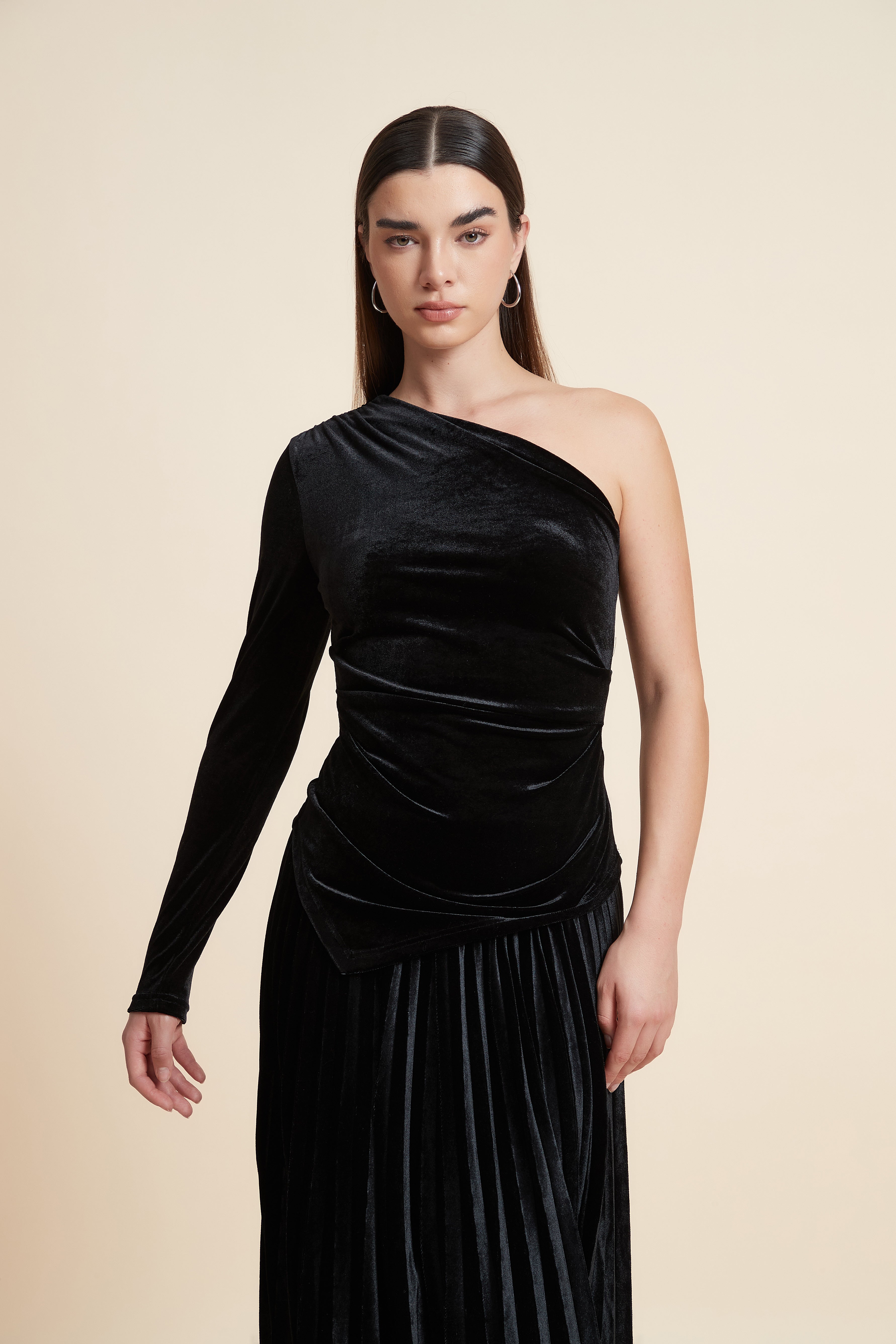 Solid Waist-Length One-Piece Top