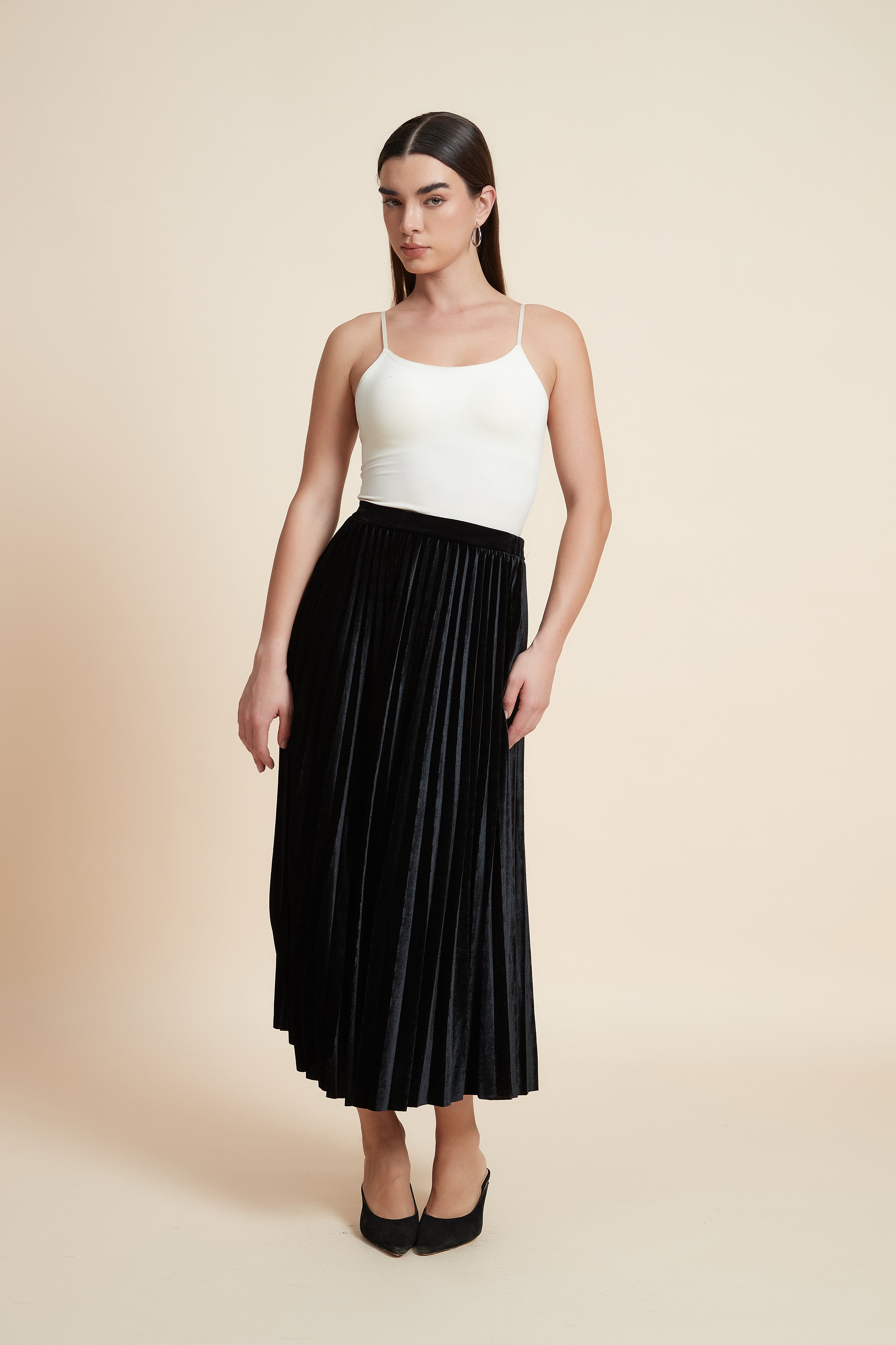Pleated Midi Skirt