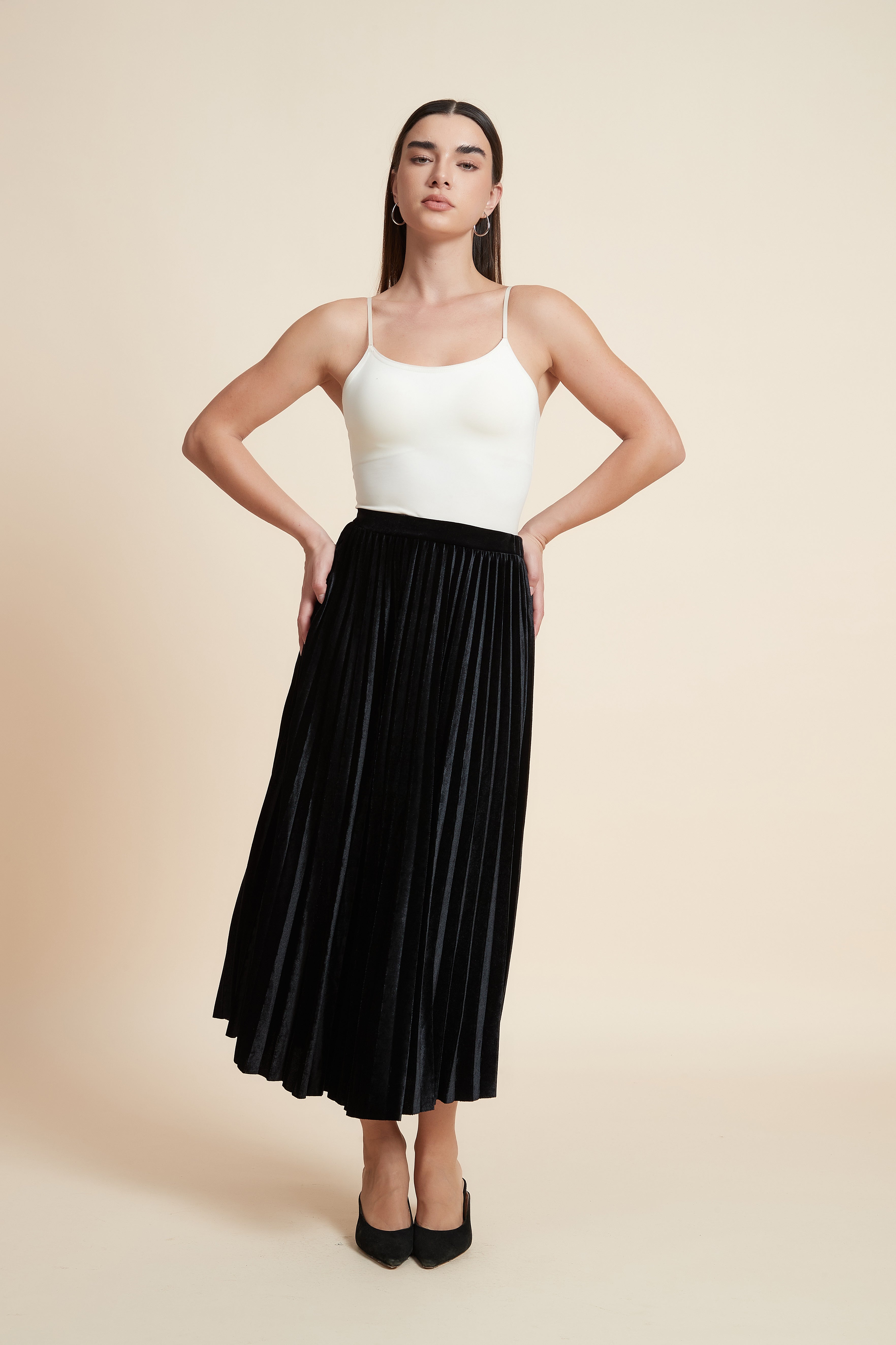 Pleated Midi Skirt