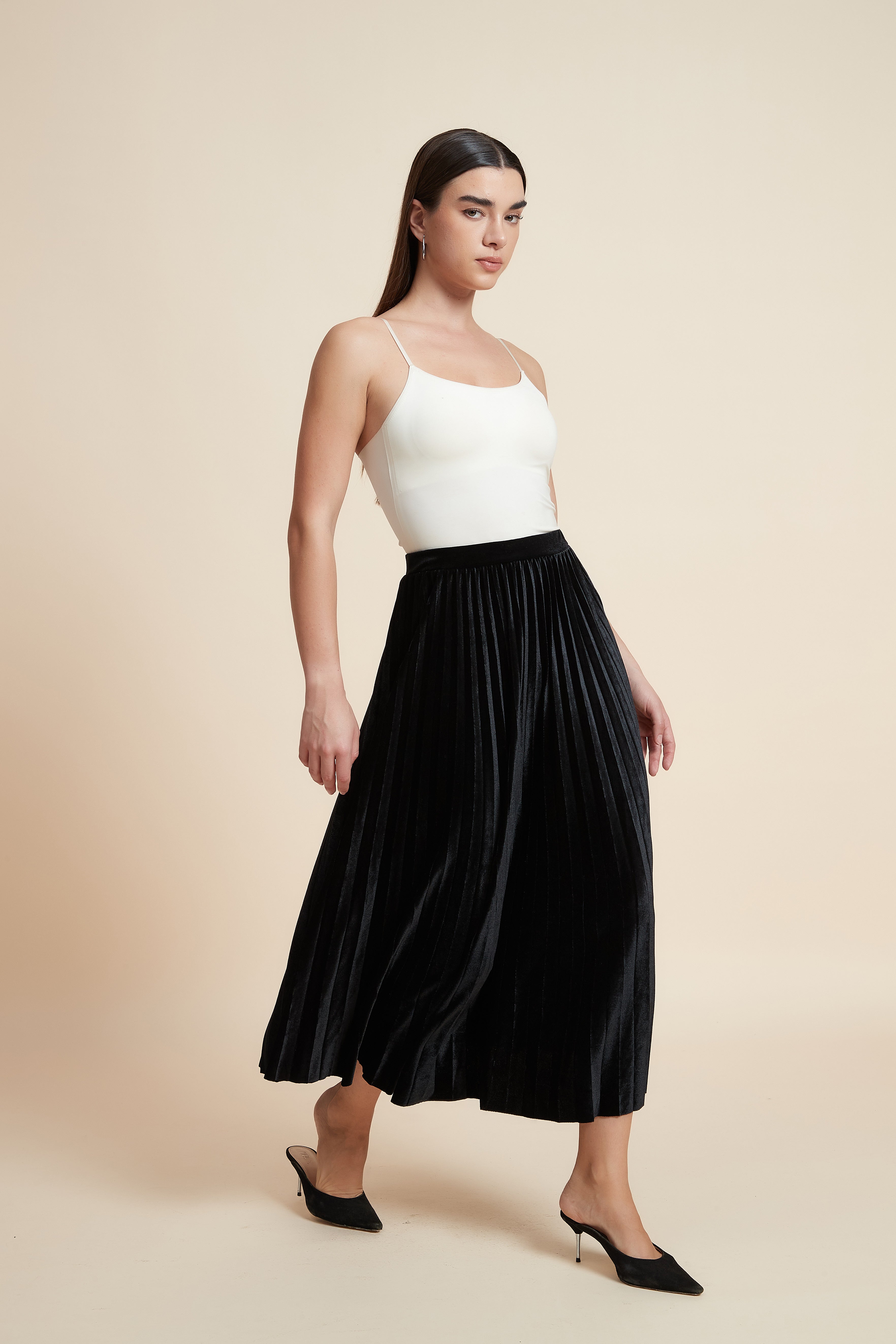 Pleated Midi Skirt