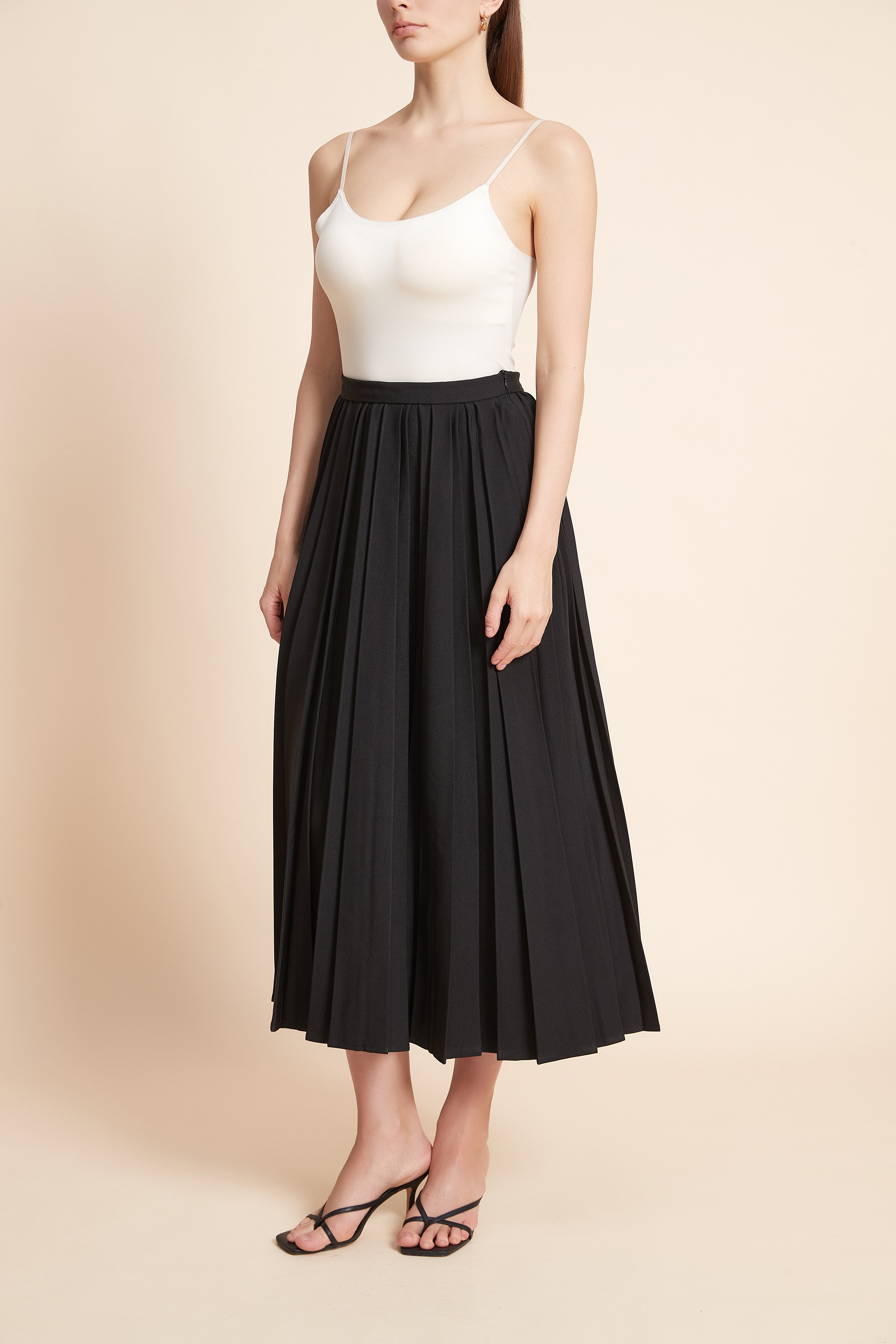 Pleated Maxi Skirt