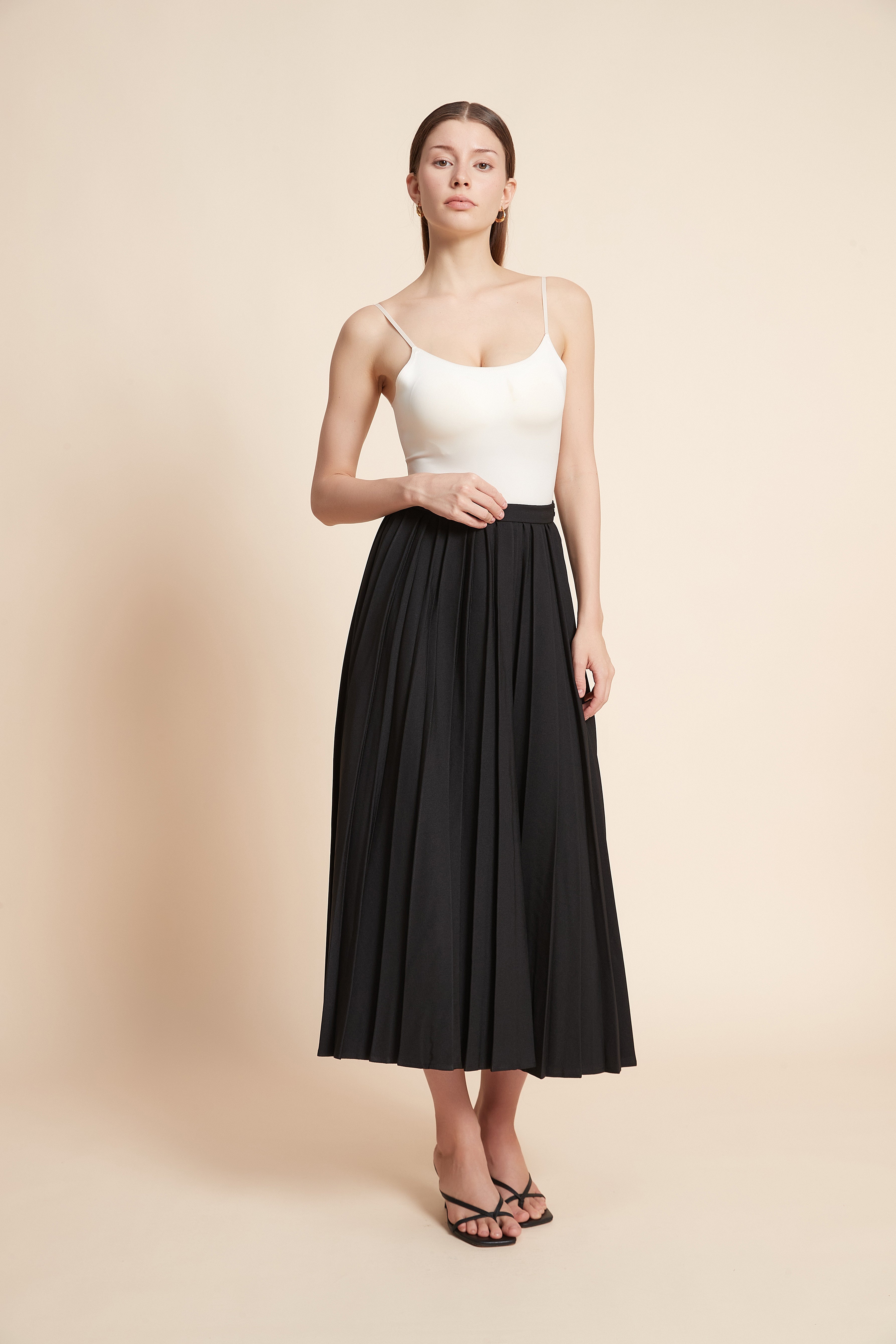 Pleated Maxi Skirt
