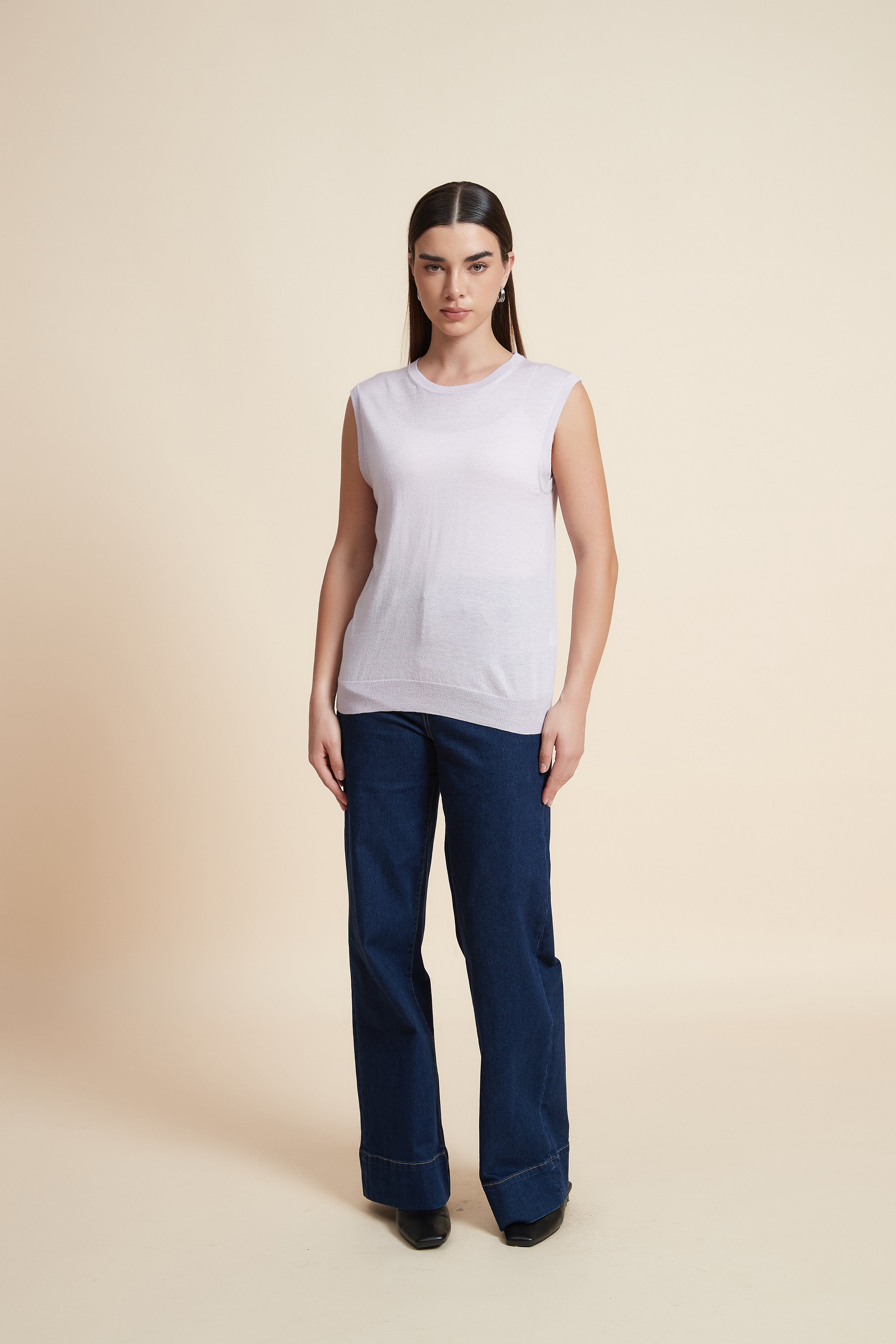 Sleeveless Plain Blouse