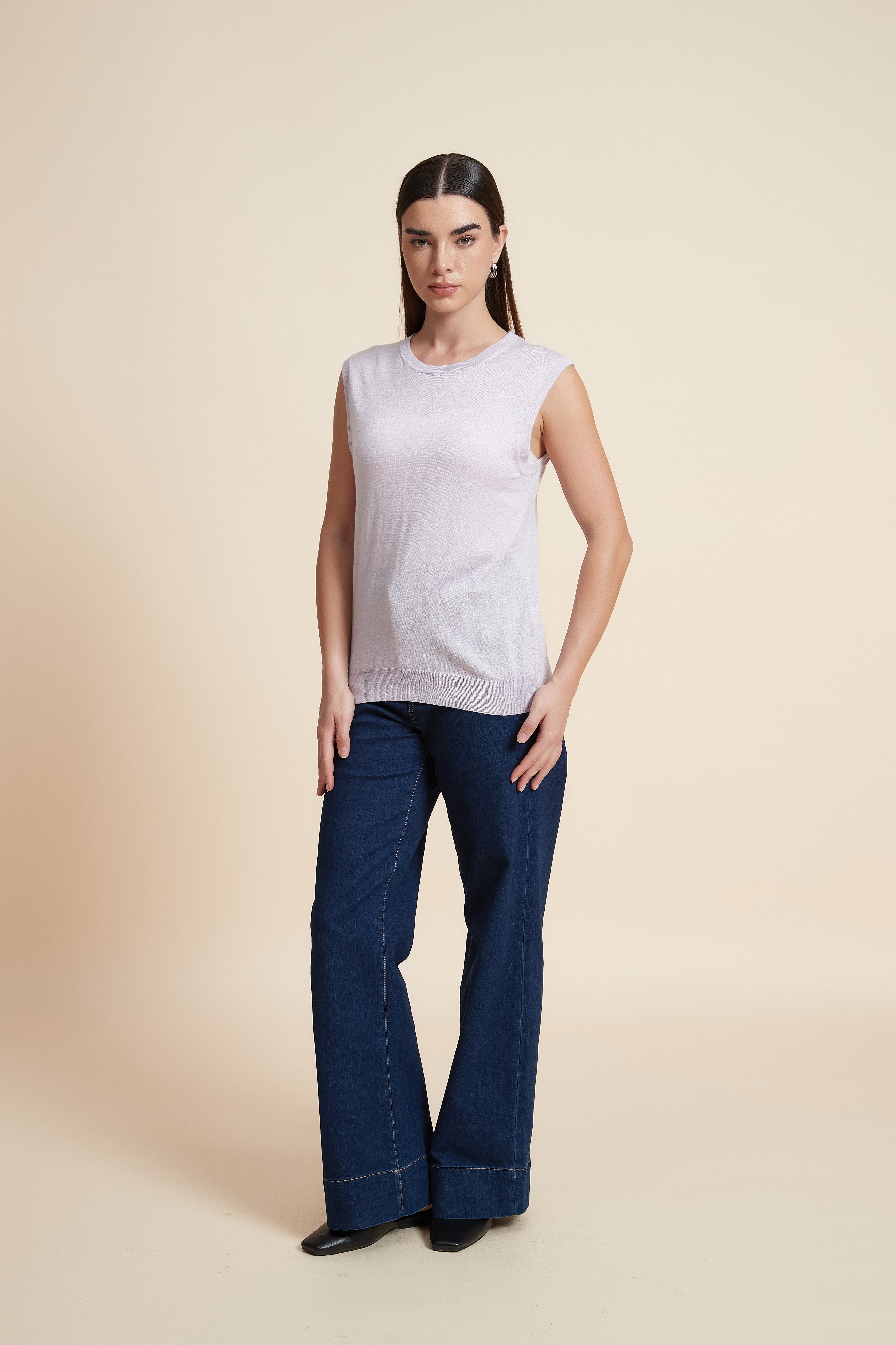 Sleeveless Plain Blouse