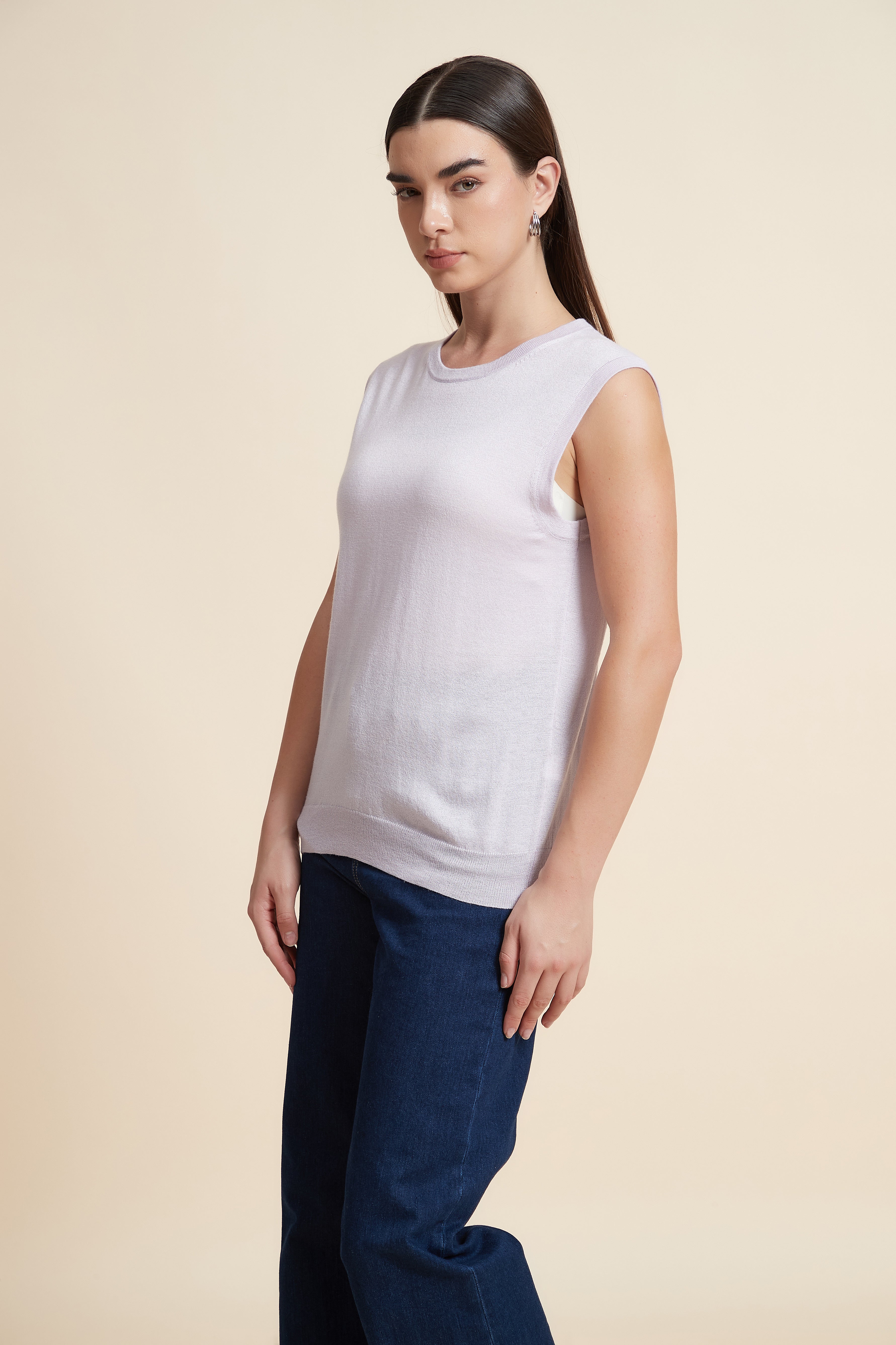 Sleeveless Plain Blouse