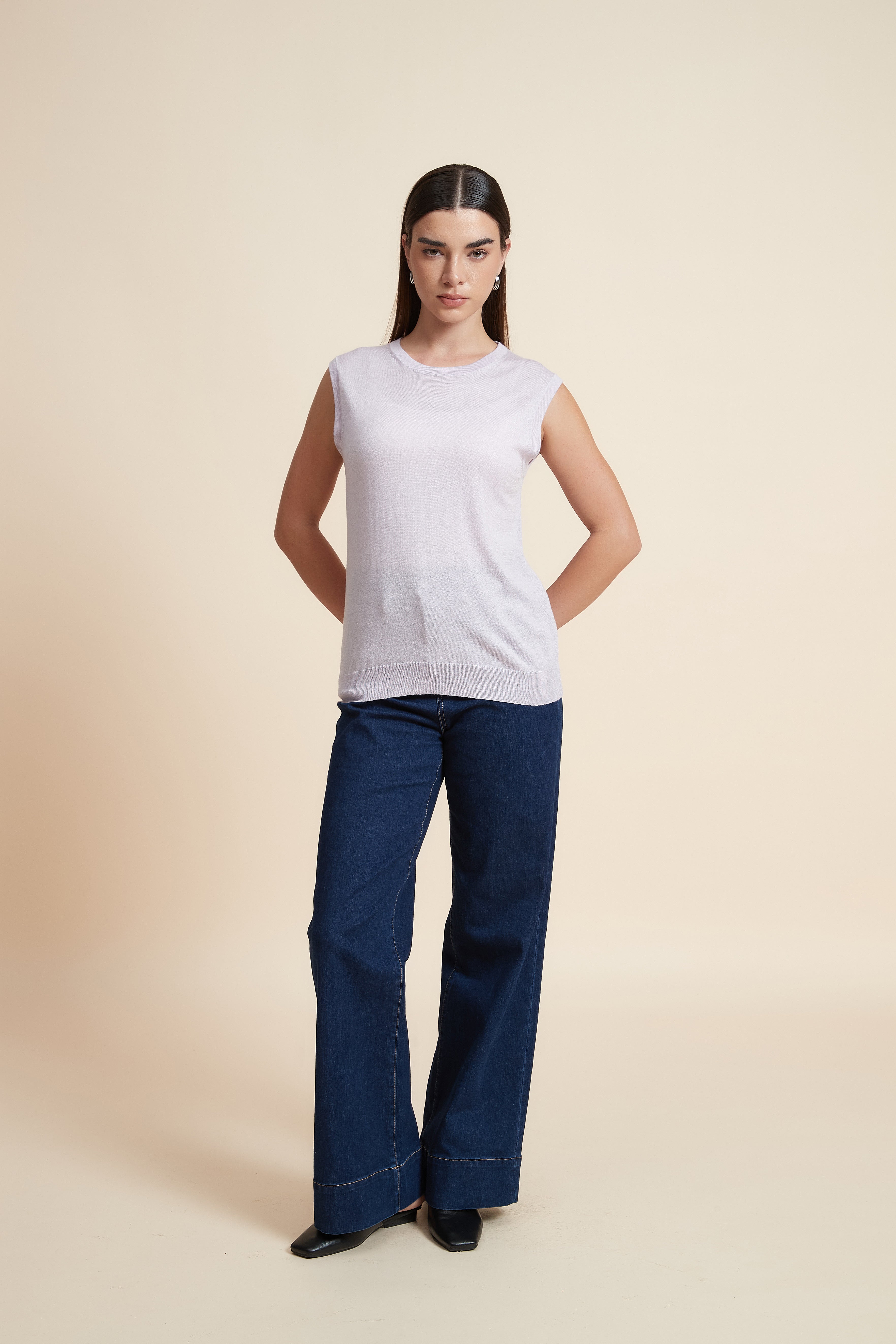 Sleeveless Plain Blouse