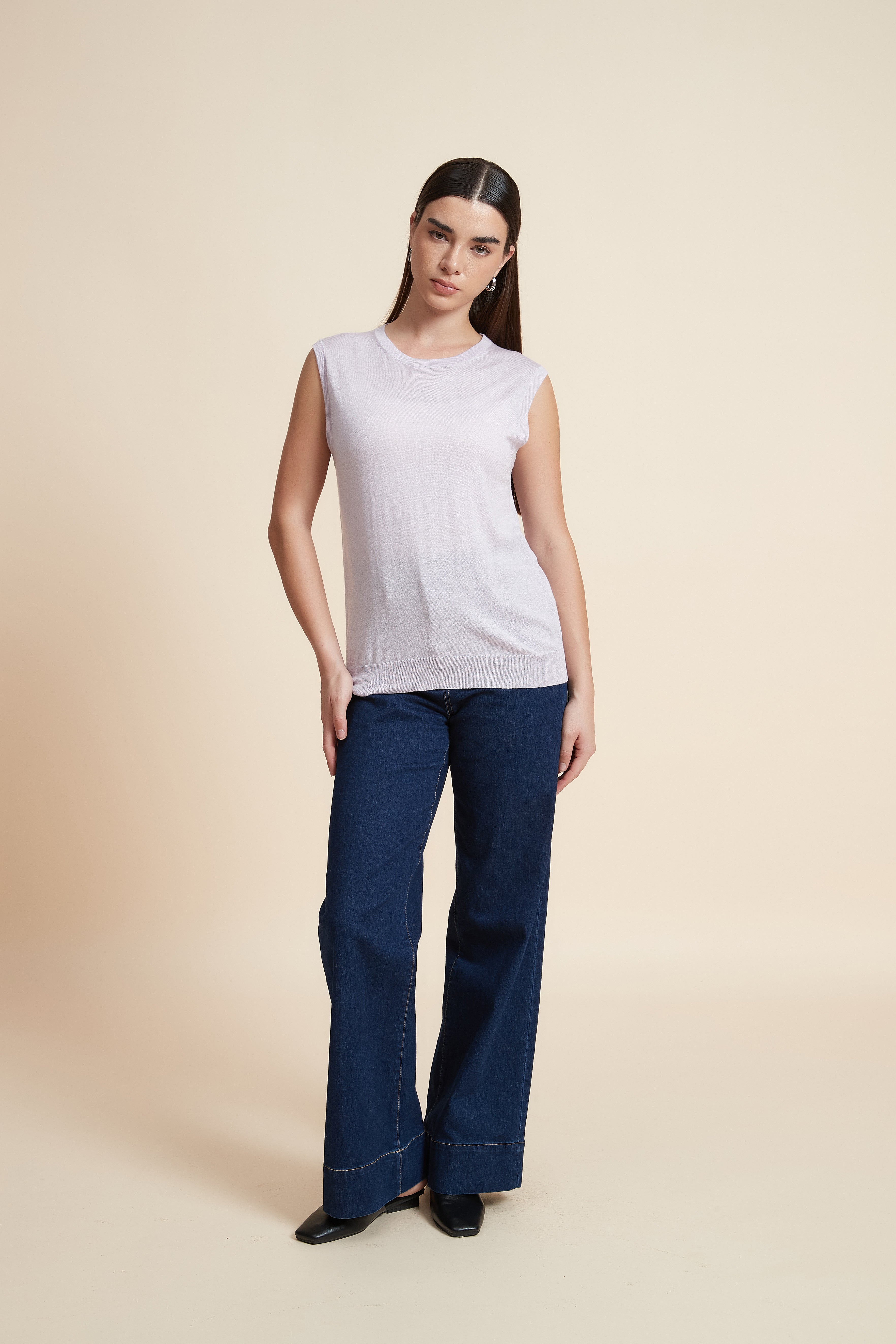 Sleeveless Plain Blouse