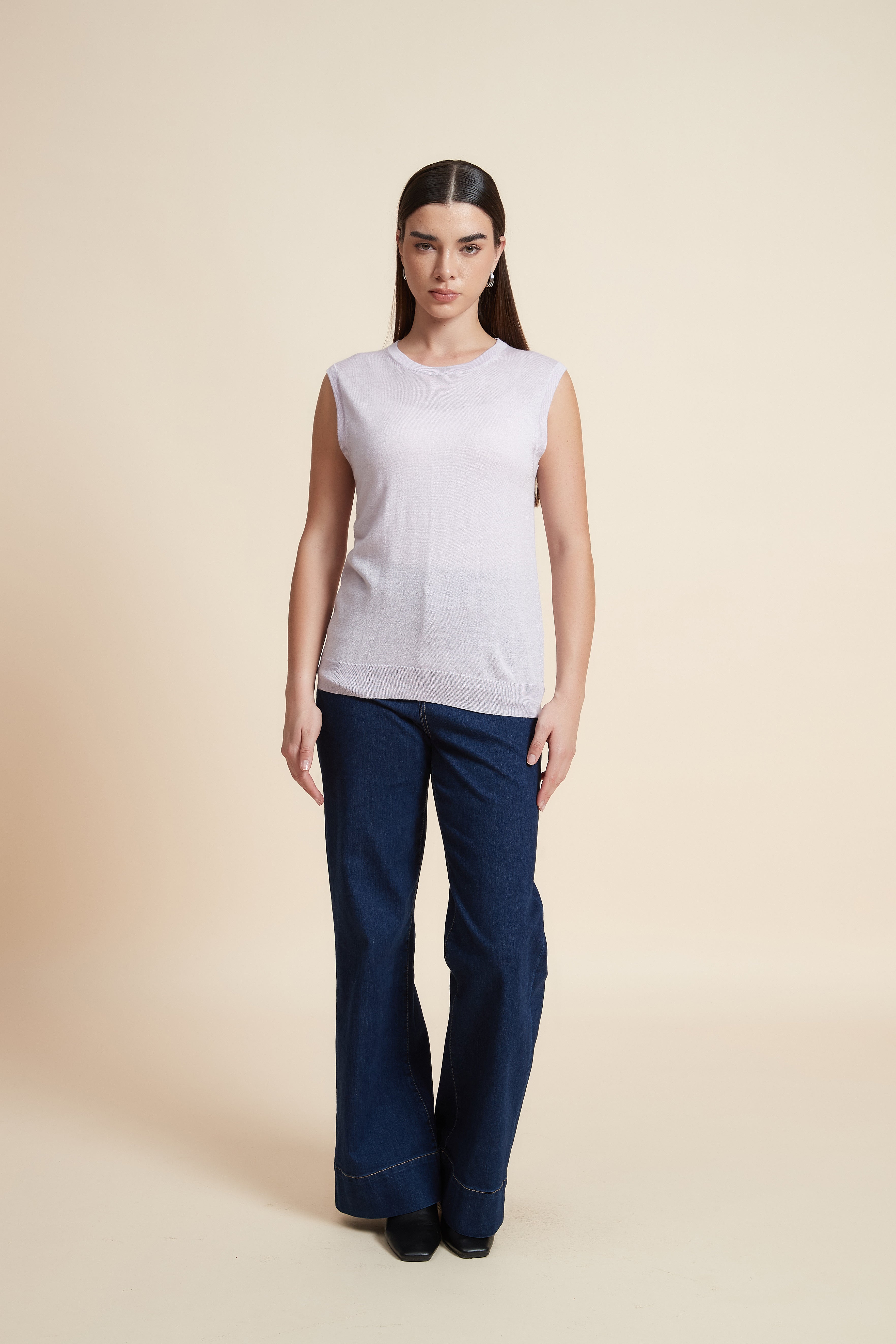Sleeveless Plain Blouse