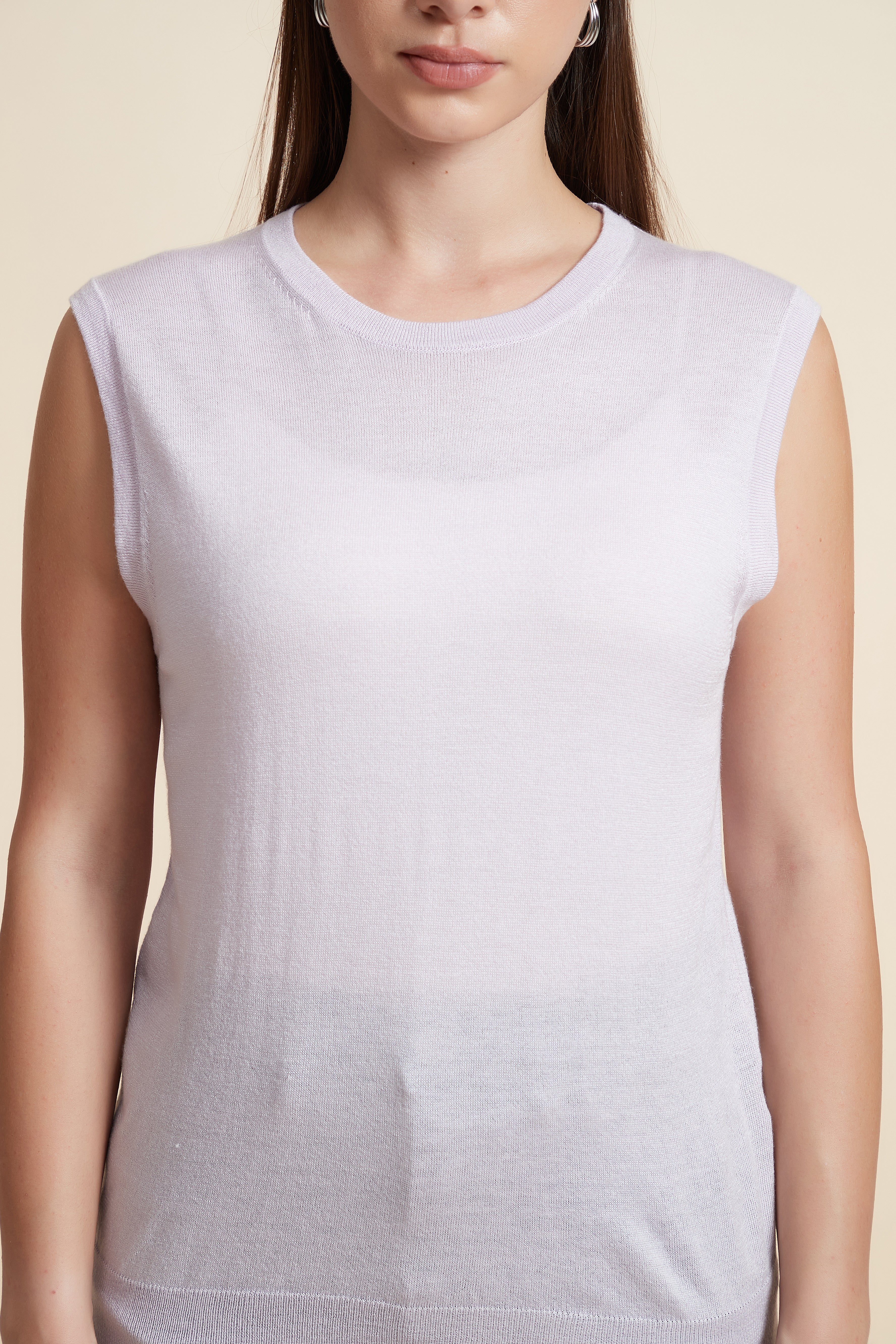 Sleeveless Plain Blouse