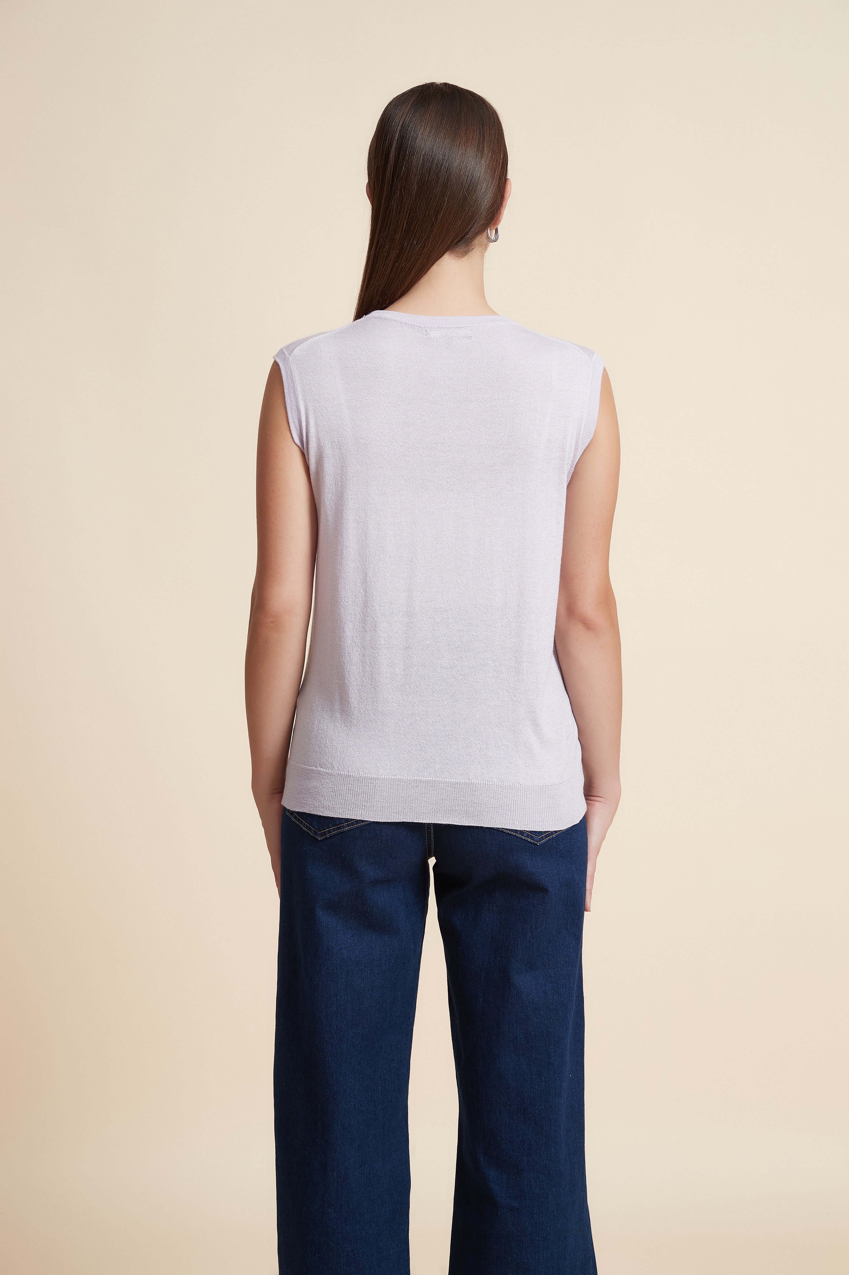 Sleeveless Plain Blouse