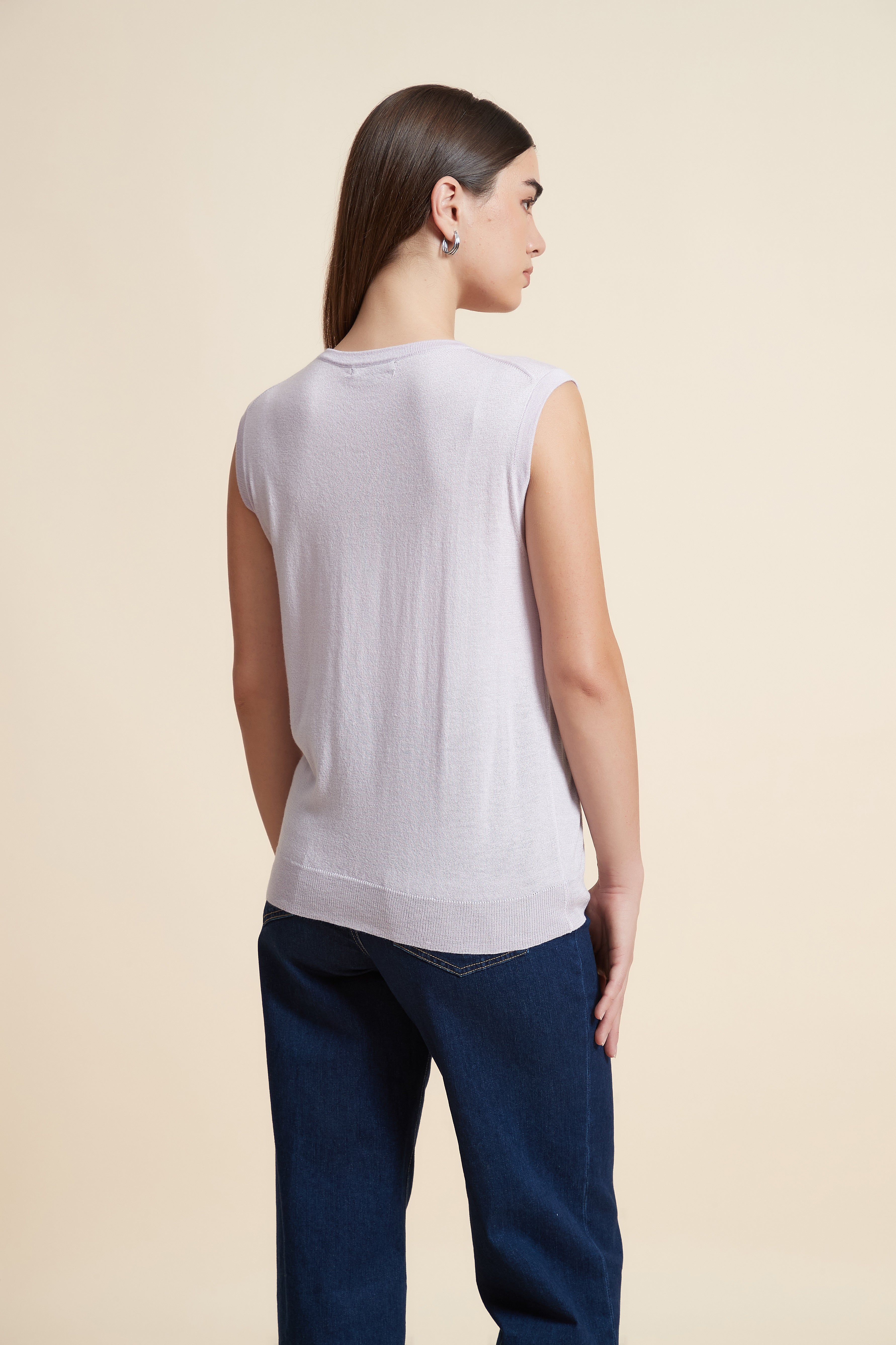 Sleeveless Plain Blouse