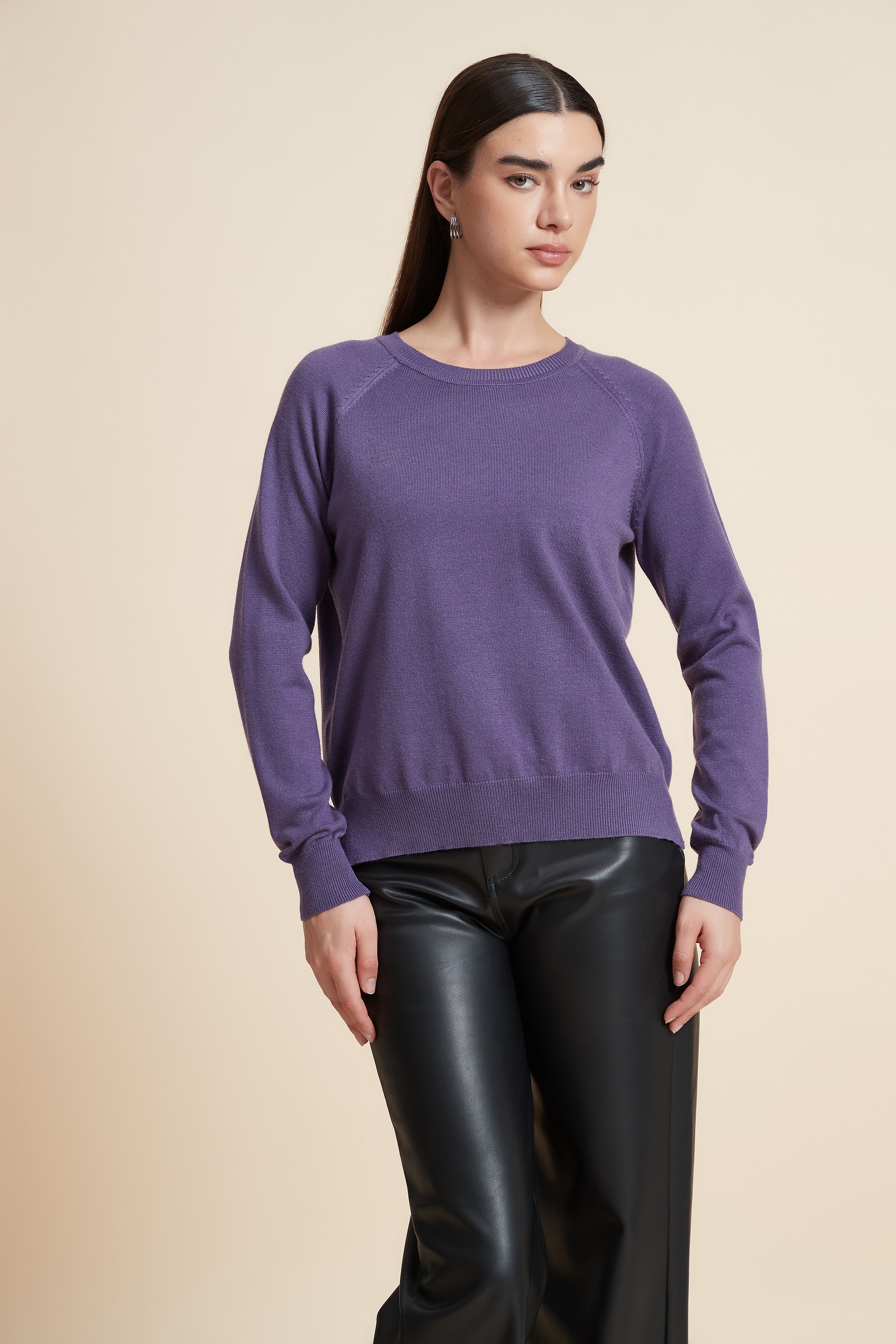 Solid Color Long Sleeve Sweater