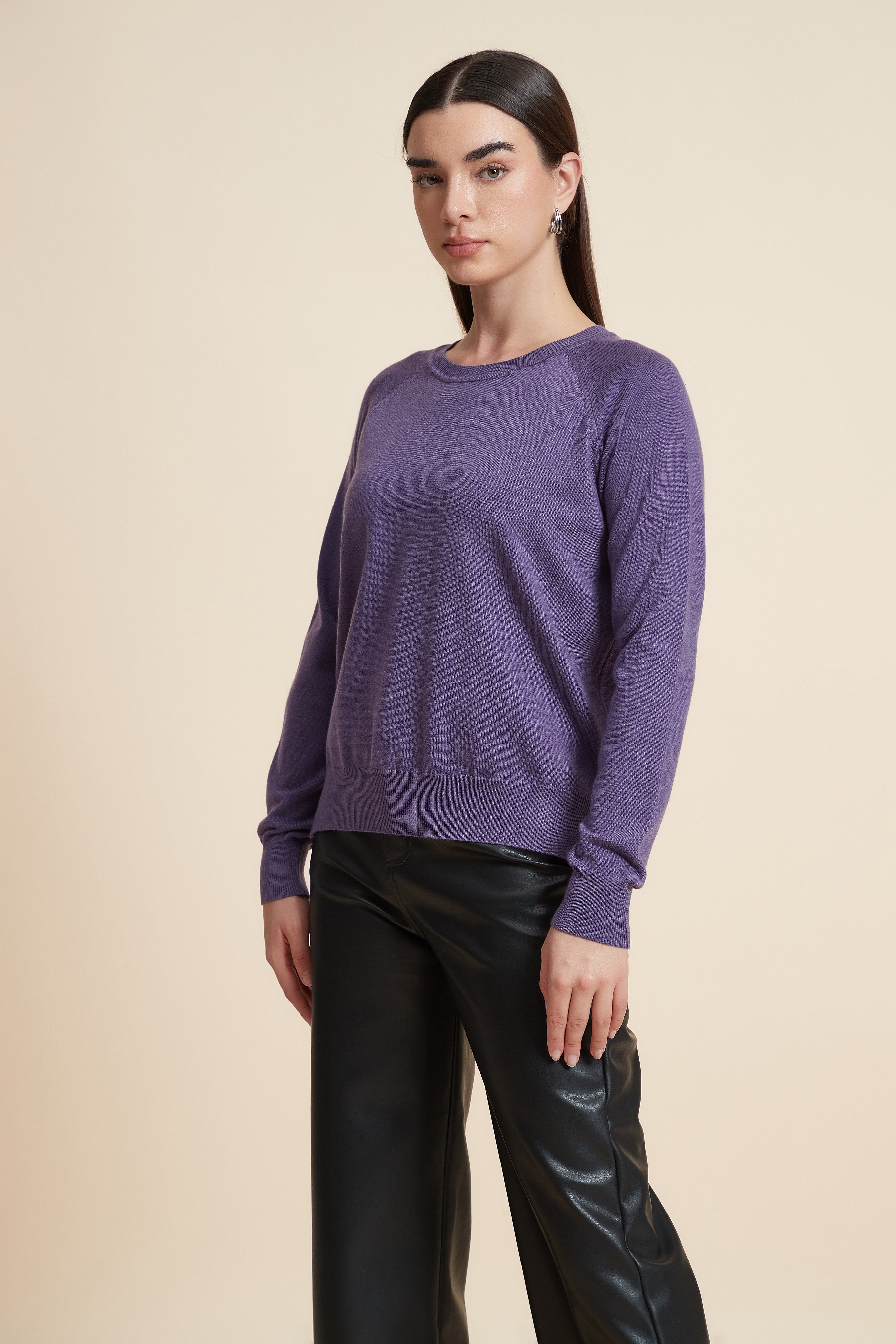 Solid Color Long Sleeve Sweater
