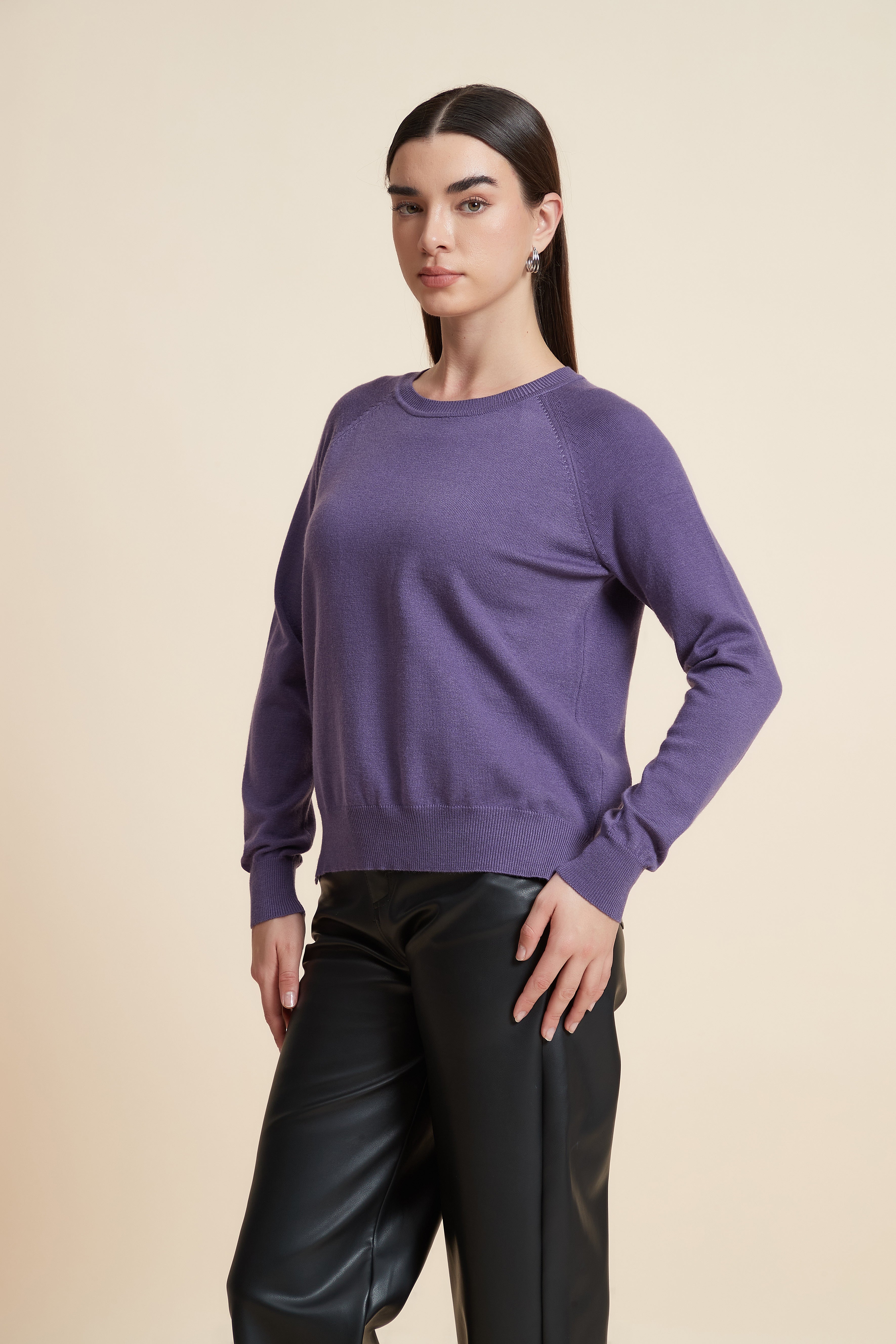 Solid Color Long Sleeve Sweater