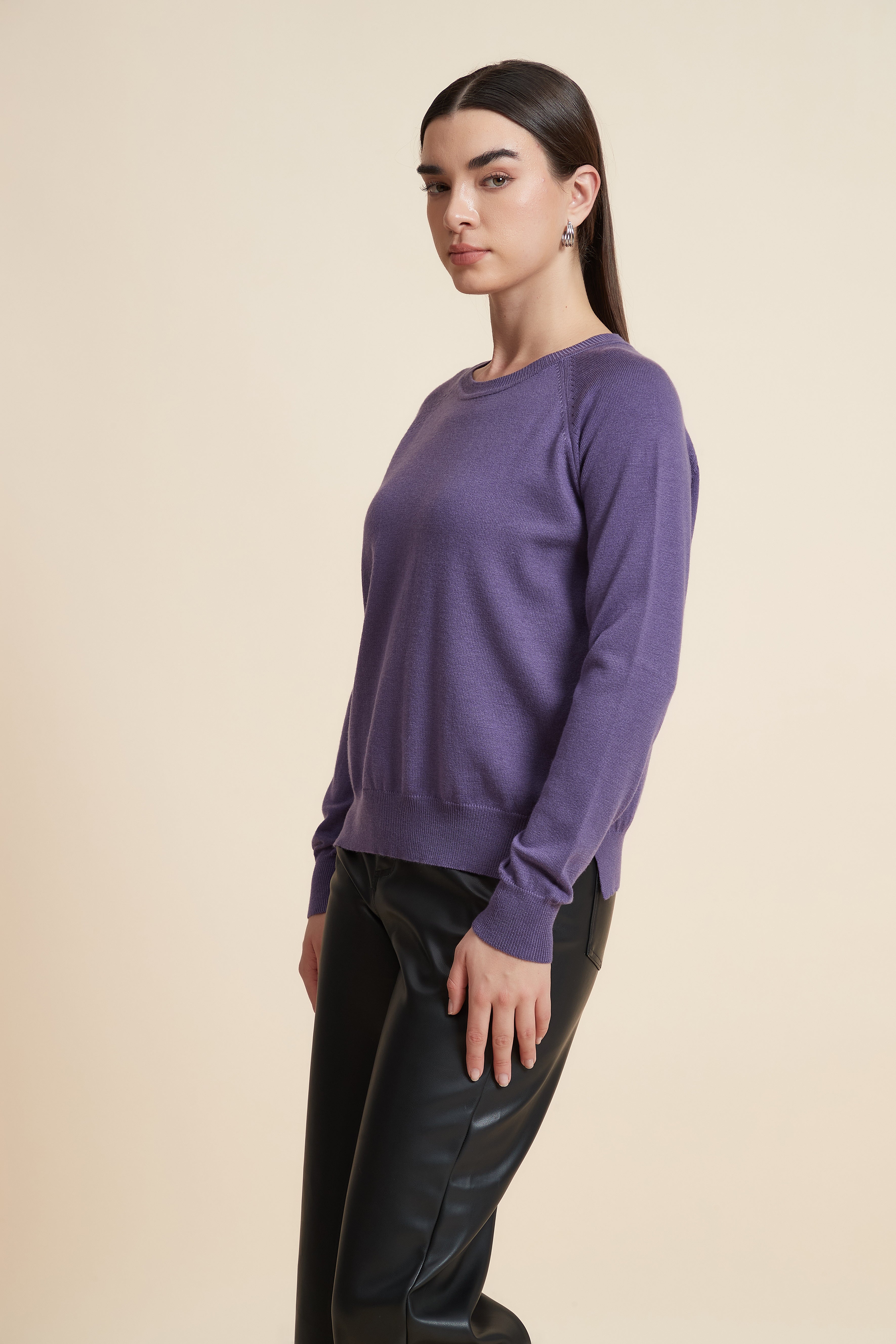 Solid Color Long Sleeve Sweater