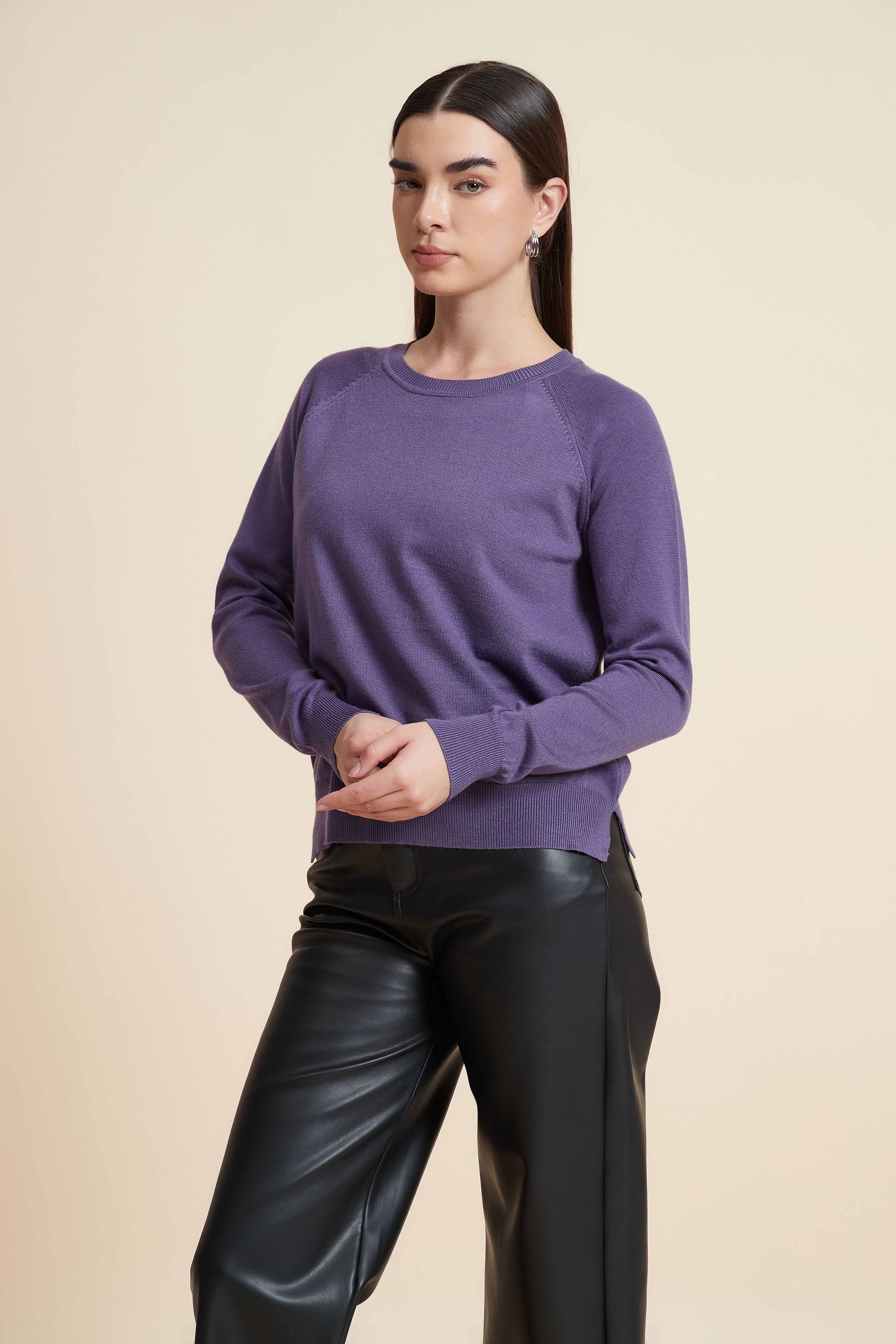 Solid Color Long Sleeve Sweater