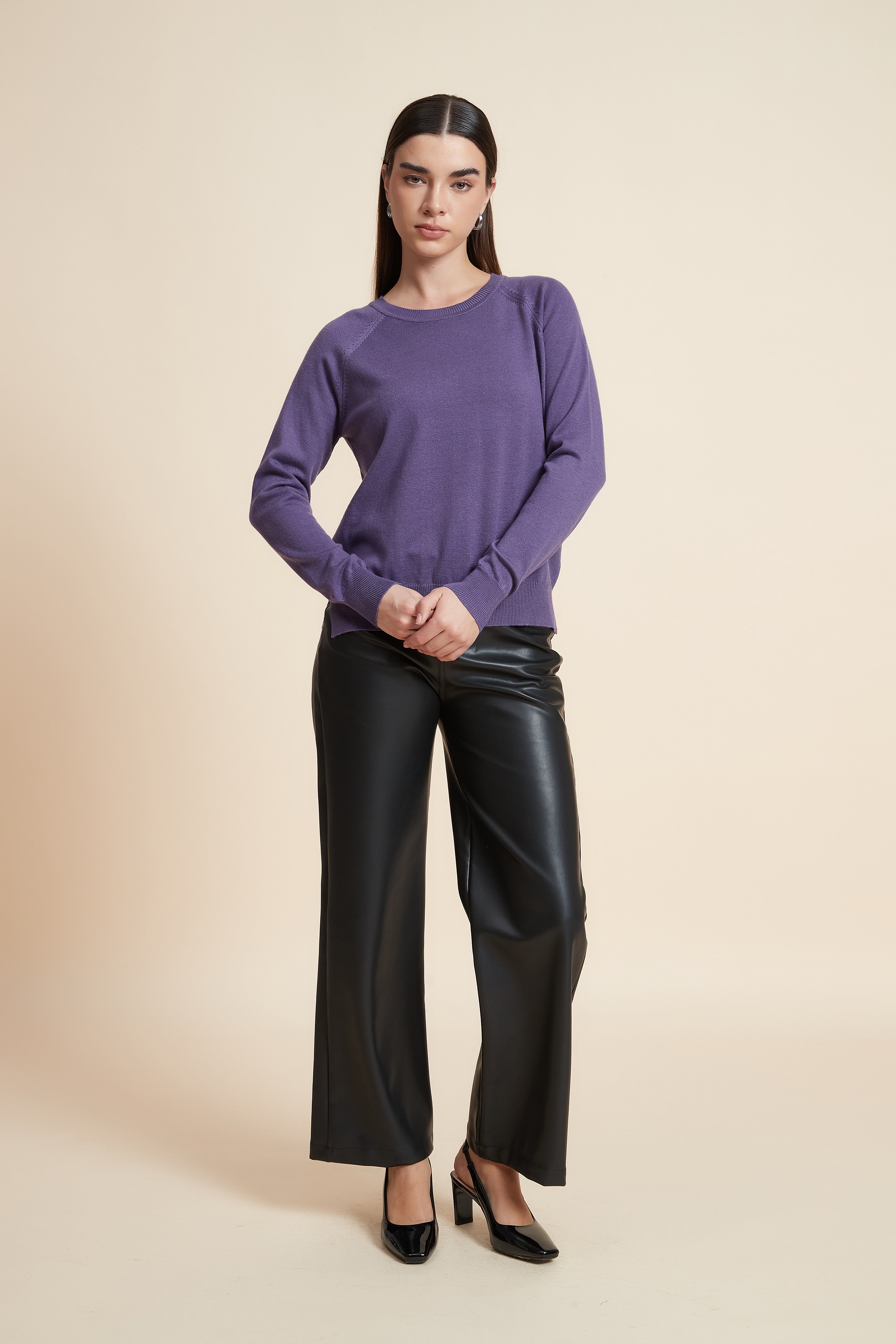 Solid Color Long Sleeve Sweater