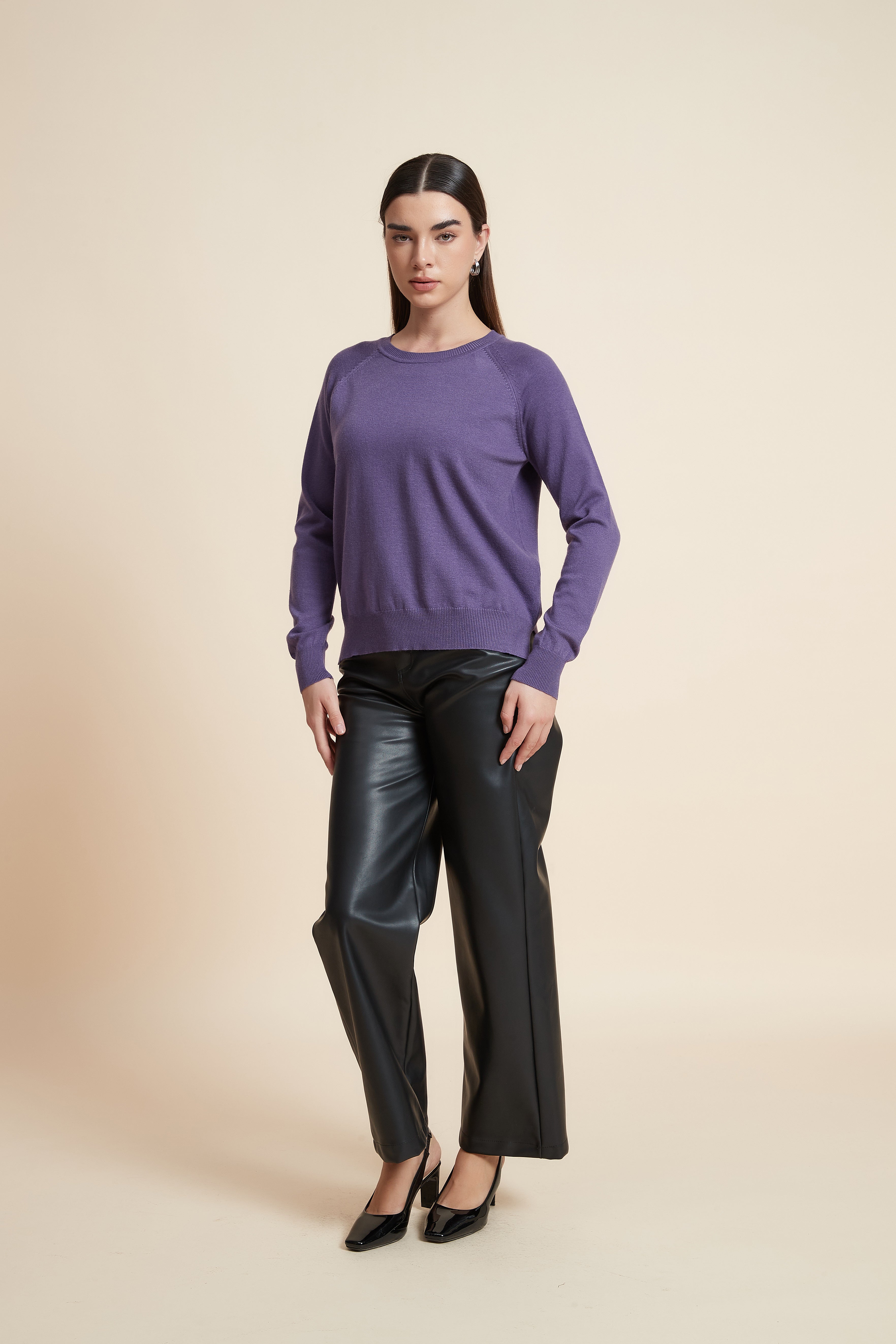 Solid Color Long Sleeve Sweater