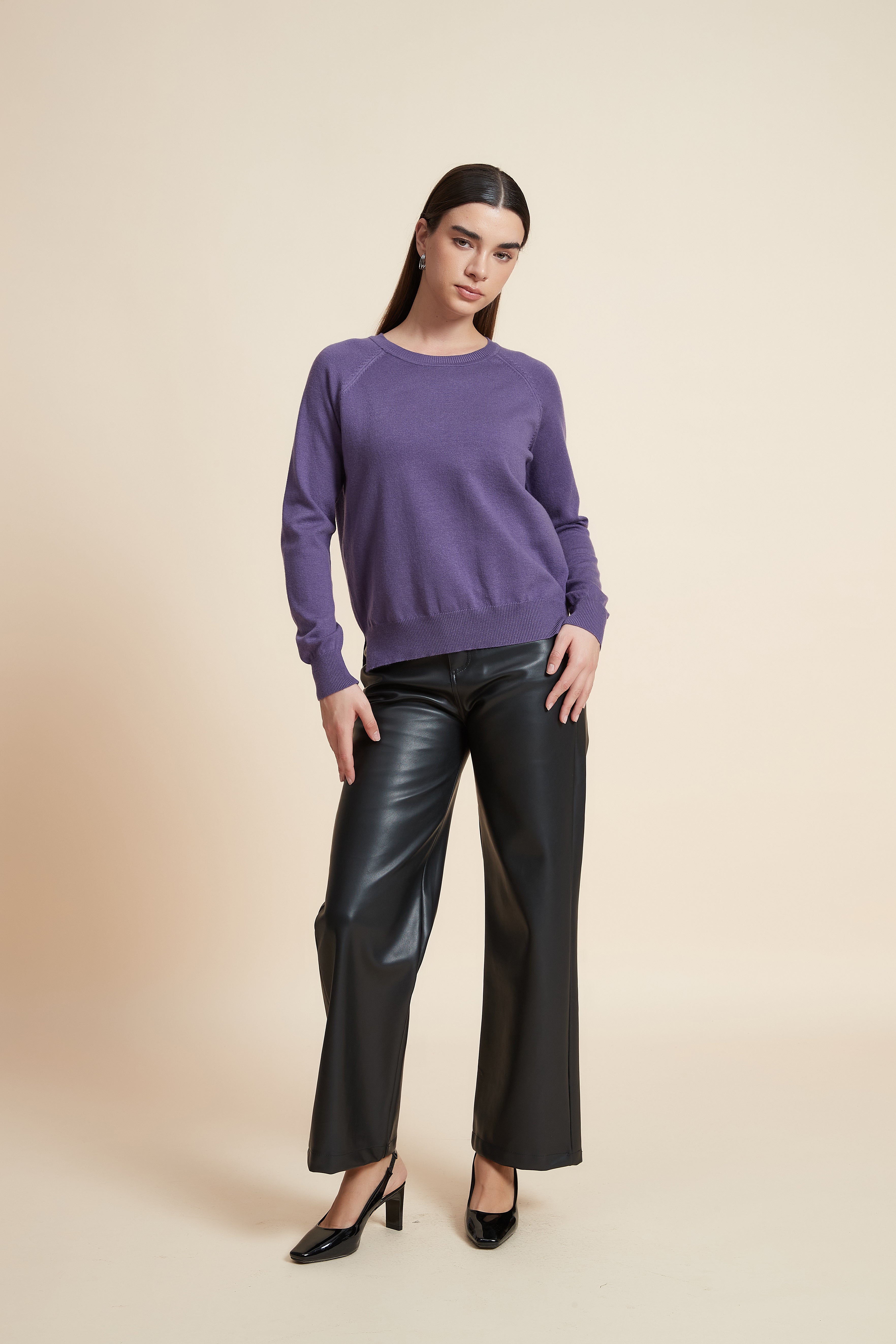 Solid Color Long Sleeve Sweater