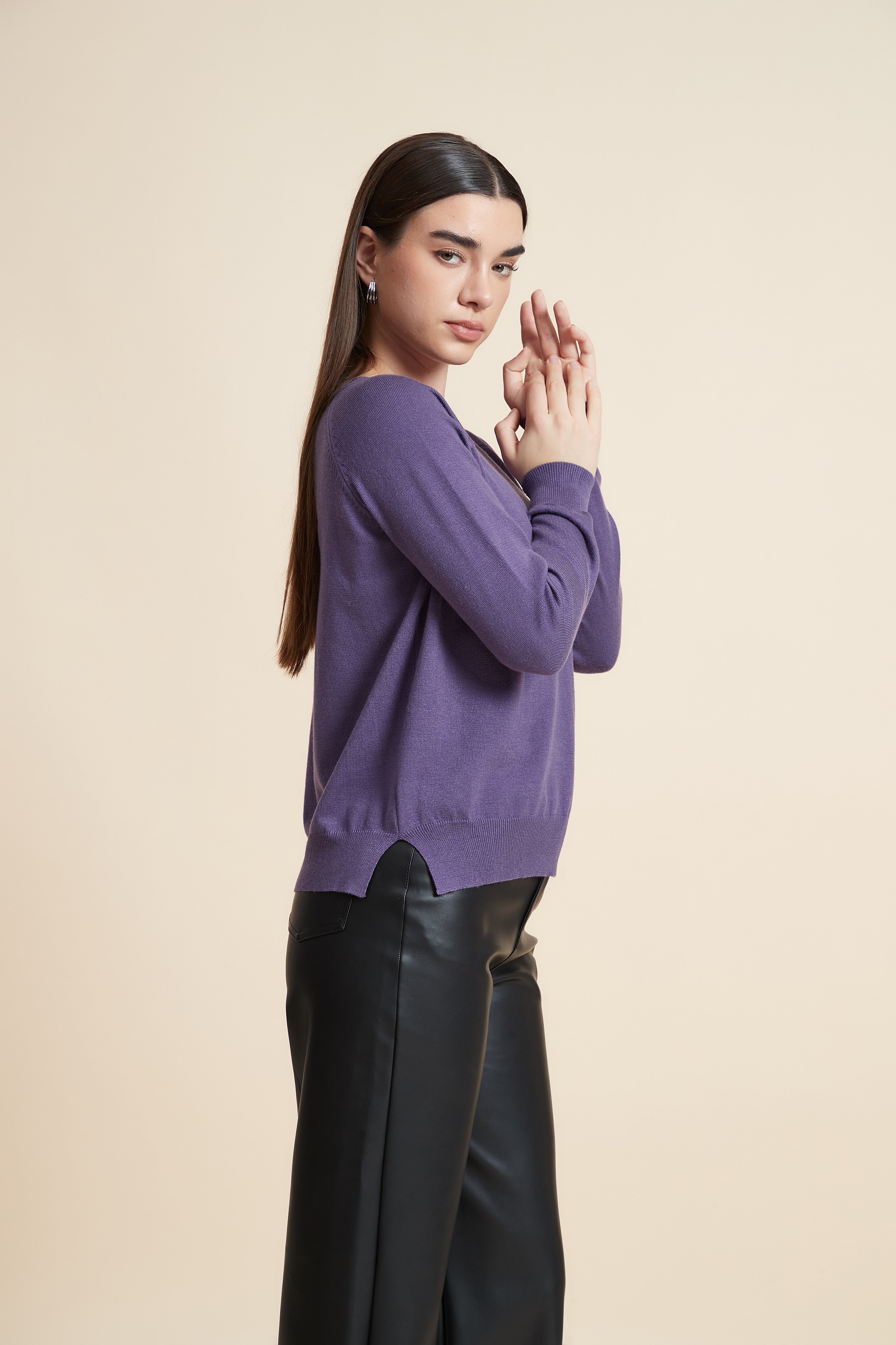 Solid Color Long Sleeve Sweater