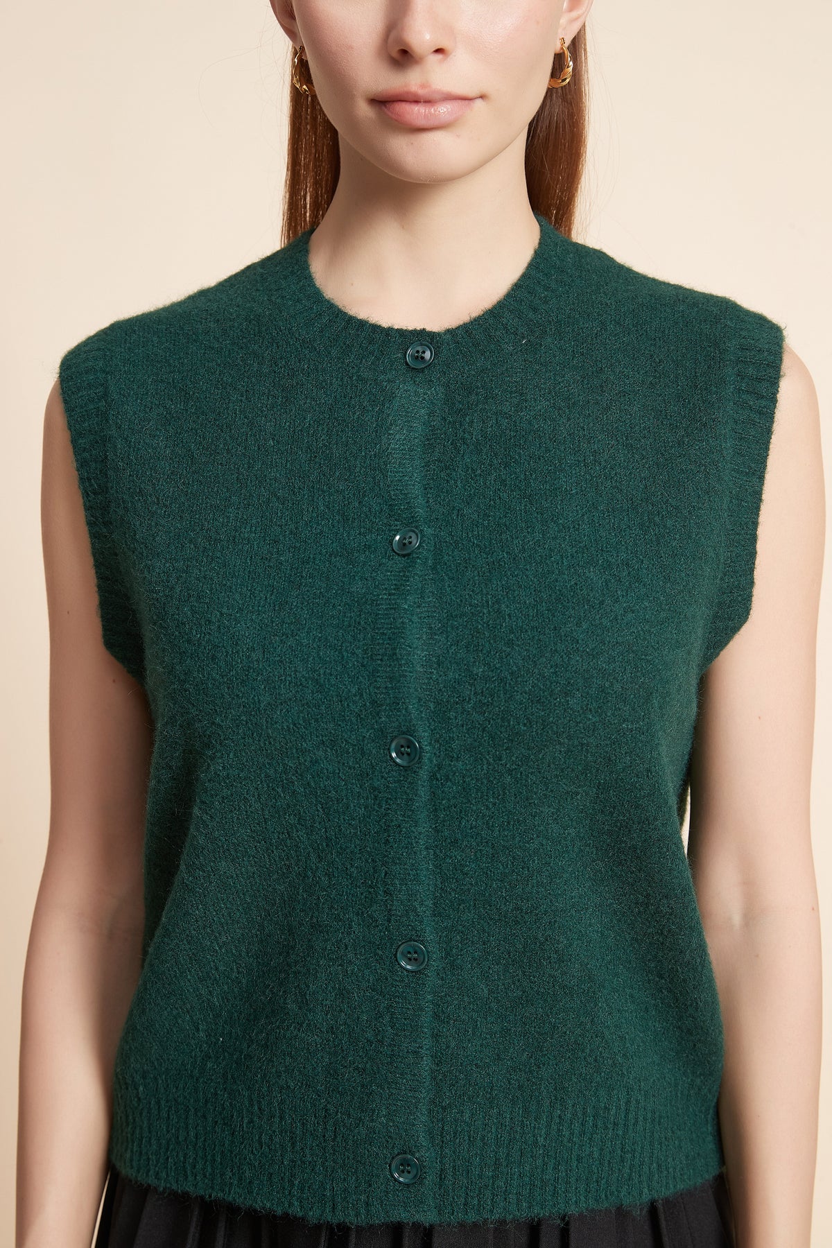 Sleeveless Top With Front Buttons