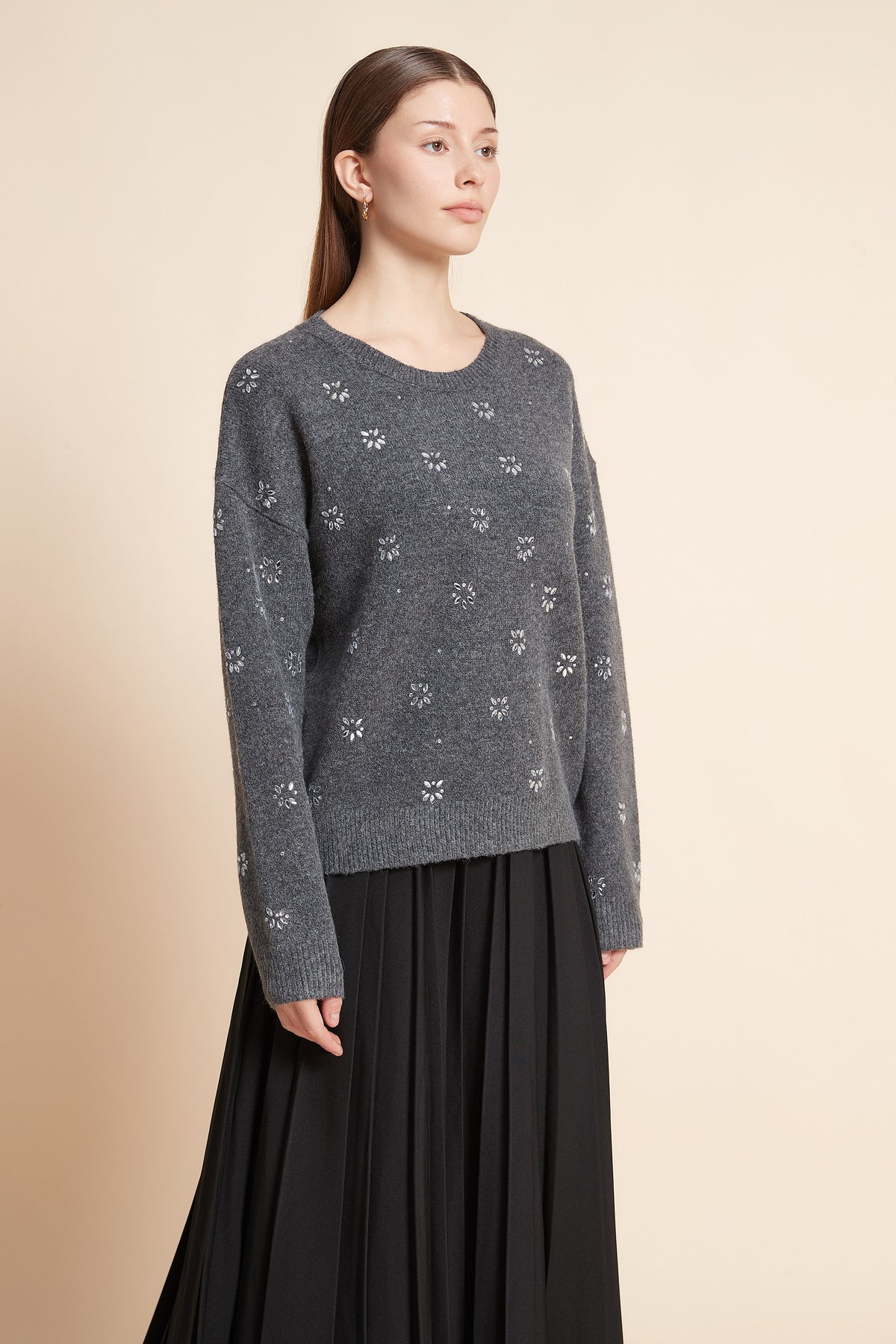 Embroidered Long Sleeve Top
