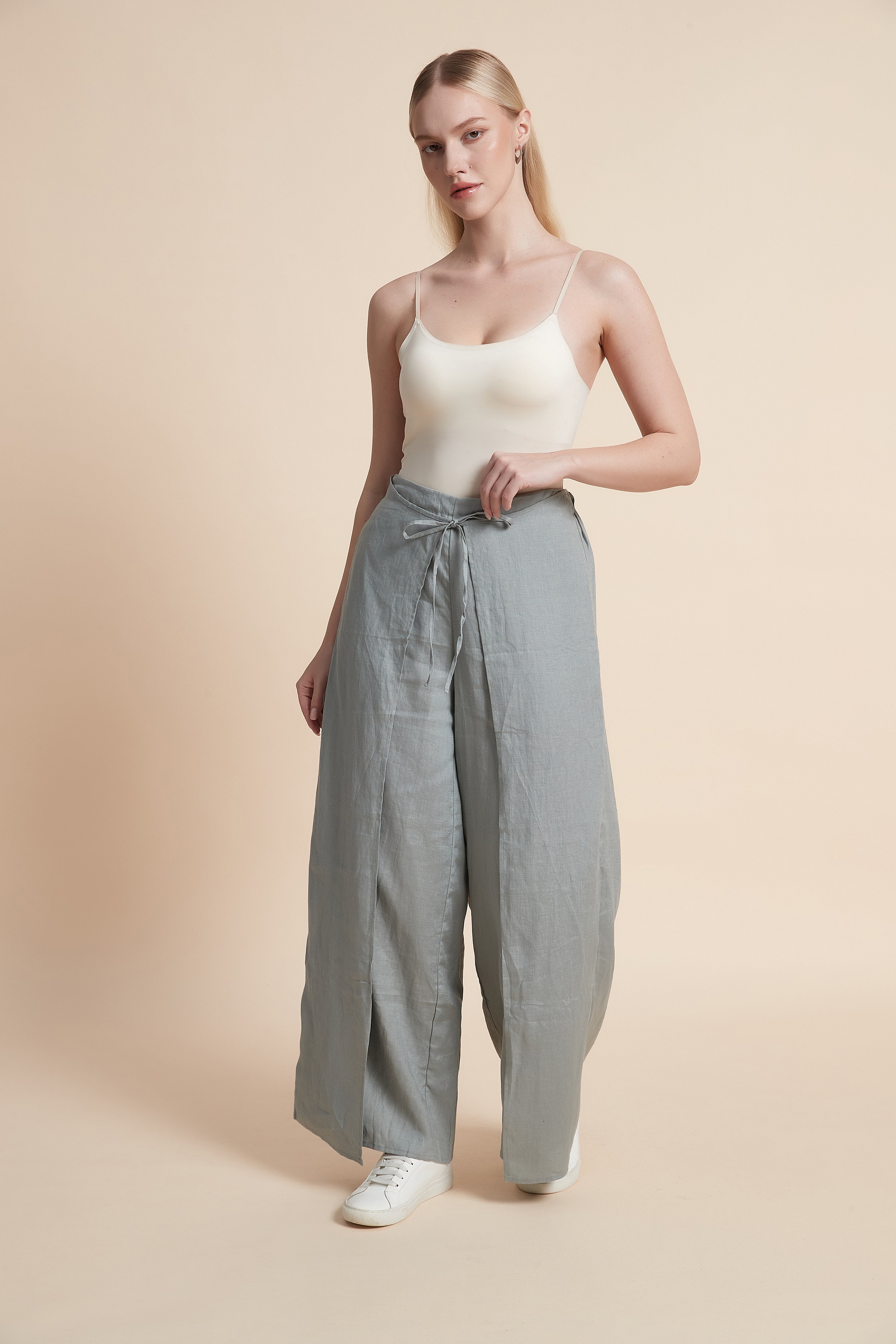 Plain 3/4-Sleeve Patterned Midi Blouse