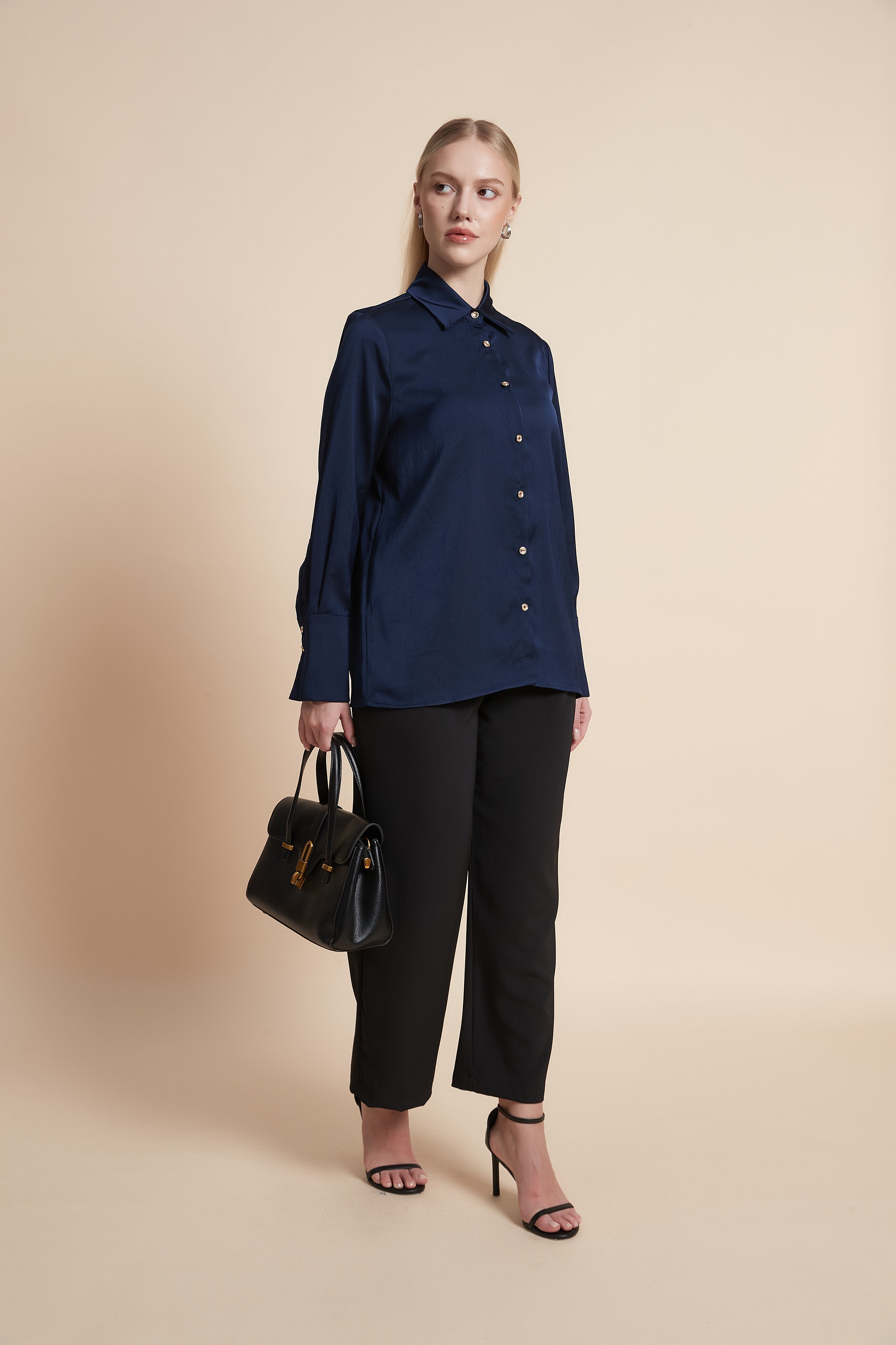 Long sleeve solid long shirt