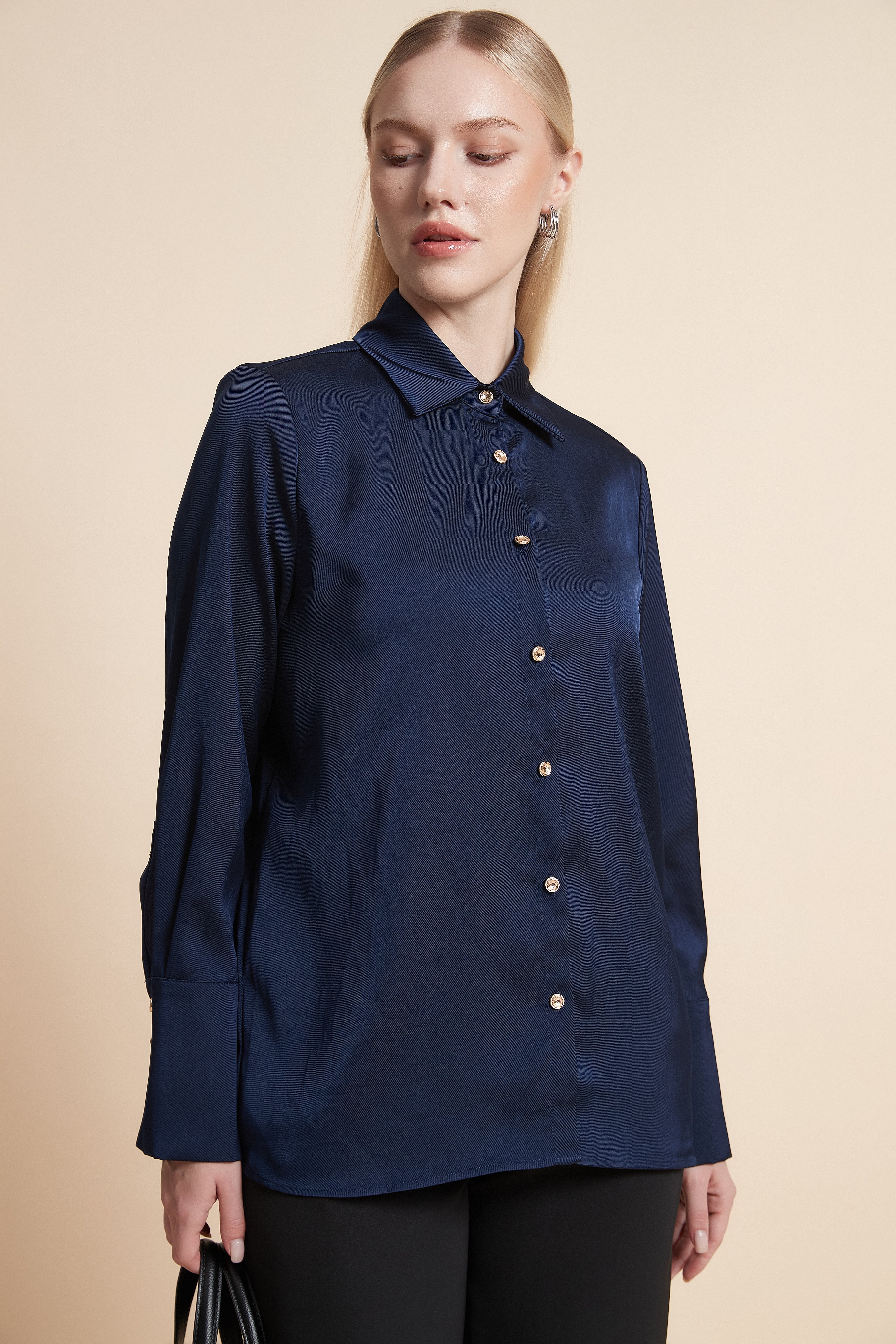 Long sleeve solid long shirt